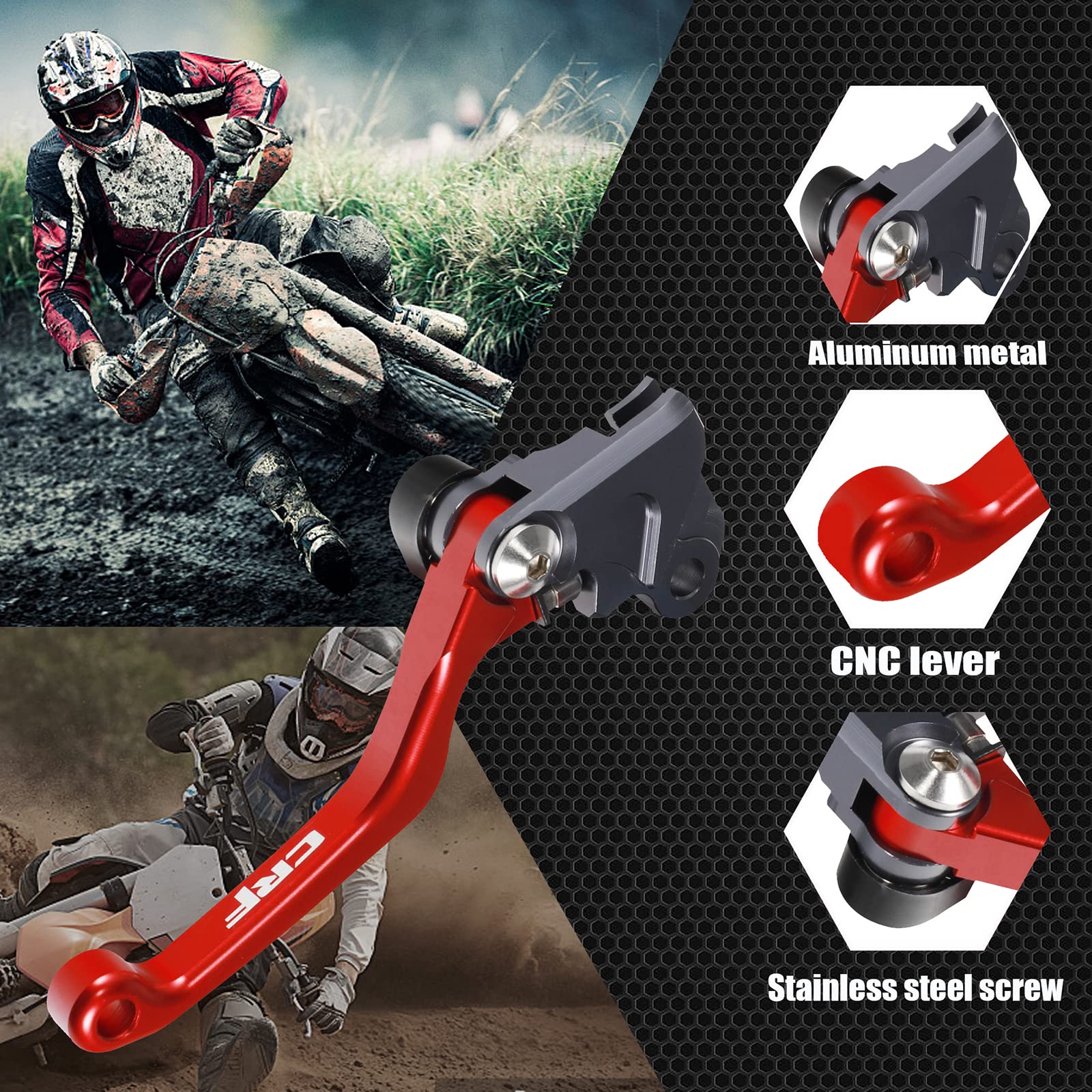 Tirge Motorcycle Cnc Foldable Pivot Clutch Brake Lever Handle For Crf150F Crf230F Crf 230F 2003-2019 Crf250F 2019-2022 (L03R06)