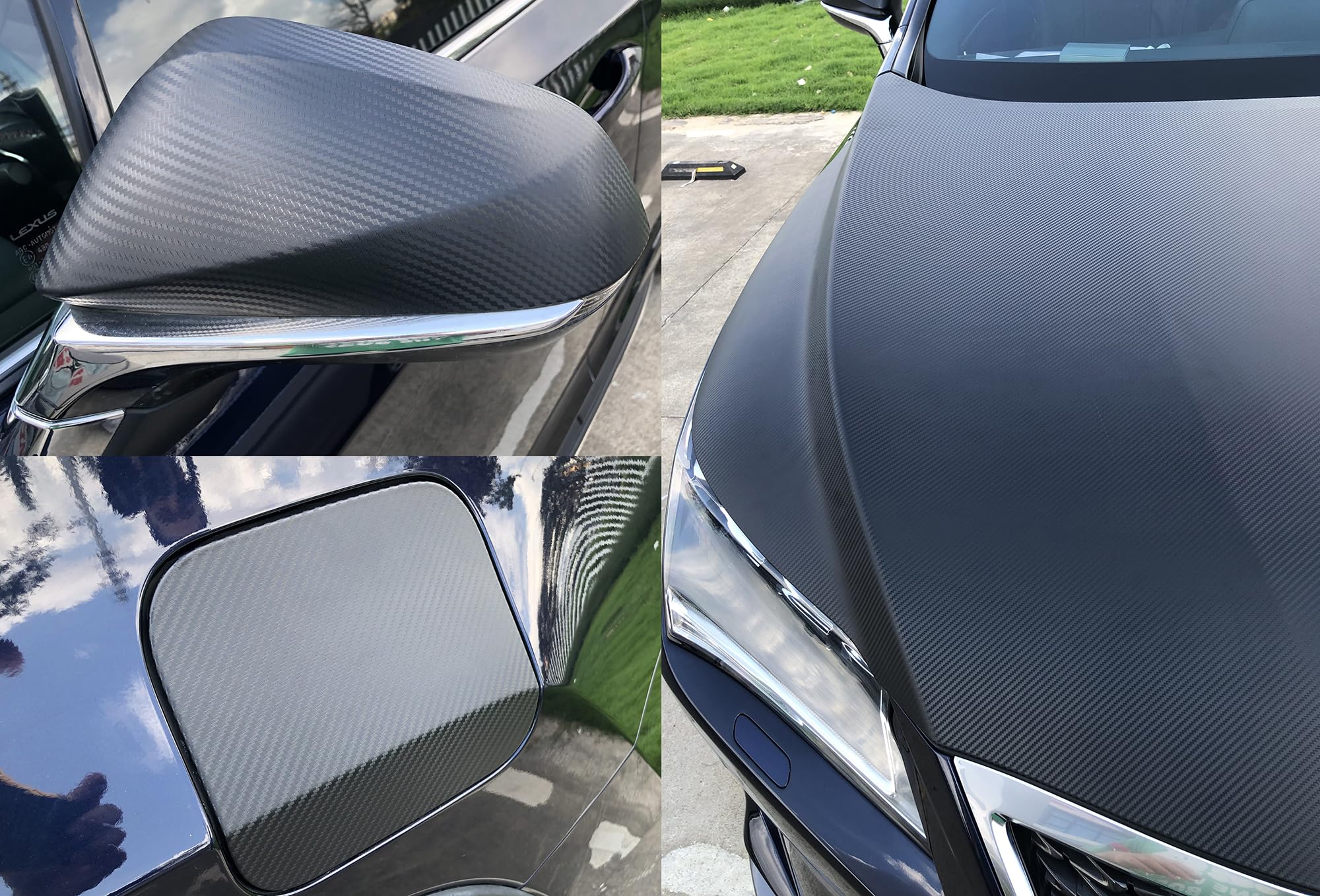 Lzlrun Free Tool Kit 3D Carbon Fiber Vinyl Tape For Black Out Chrome Delete Window Trim Door Trim Universal Chrome Black Dry Car