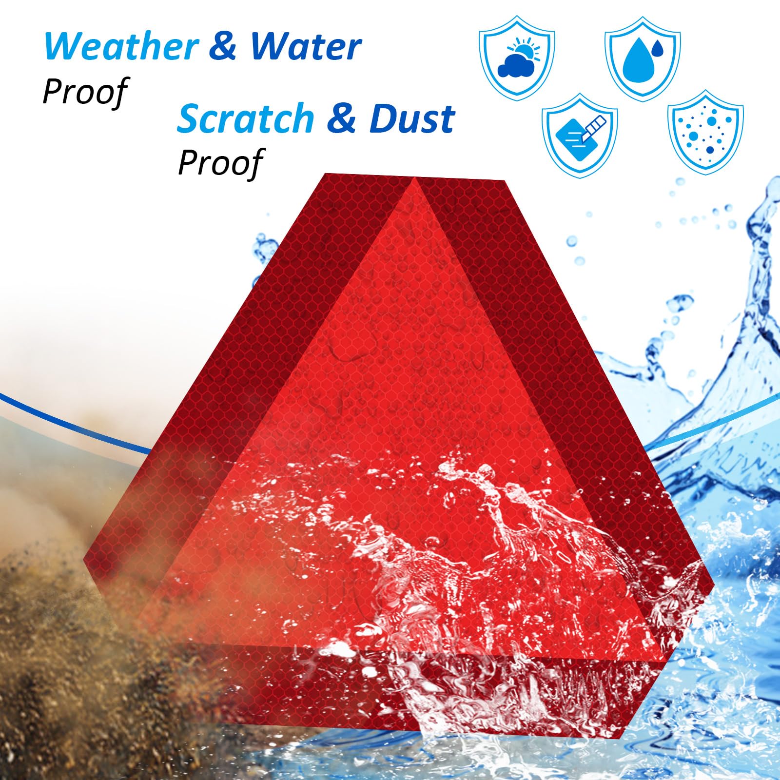 3 Pack Slow Moving Vehicle Triangle Sticker,8 X 7 Inch Diamond Grade Reflective Slow Moving Vehicle Sign For Golf Cart Tractor U