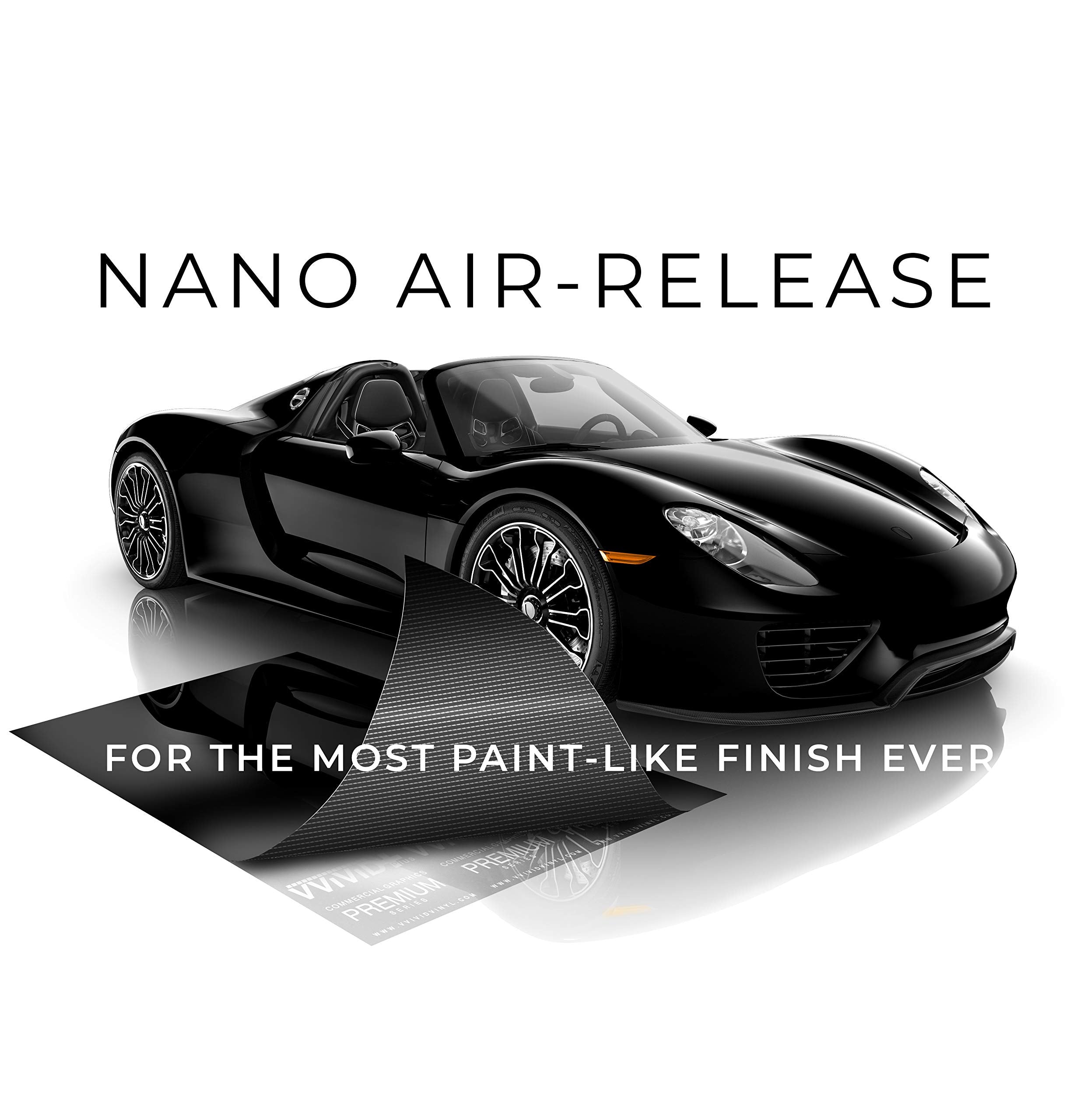 Vvivid+ Ultra Gloss Premium Vinyl Car Wrap Film (1.5Ft X 5Ft, Gloss Piano Black)