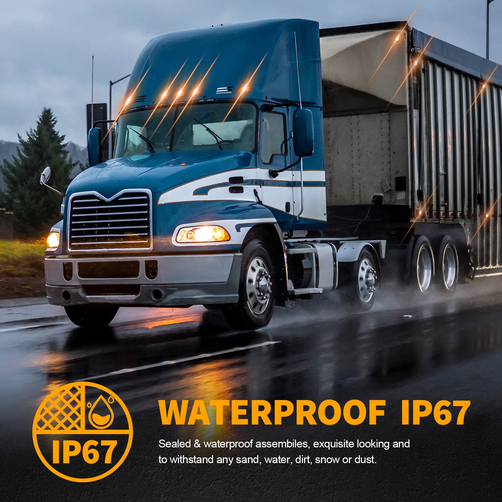 30 Pieces Led Side Marker Clearance Lamp 6.4 Inch Side Marker Lights Front Rear Side Marker Lamp 12 Diodes Trailer Trucks, Cab M