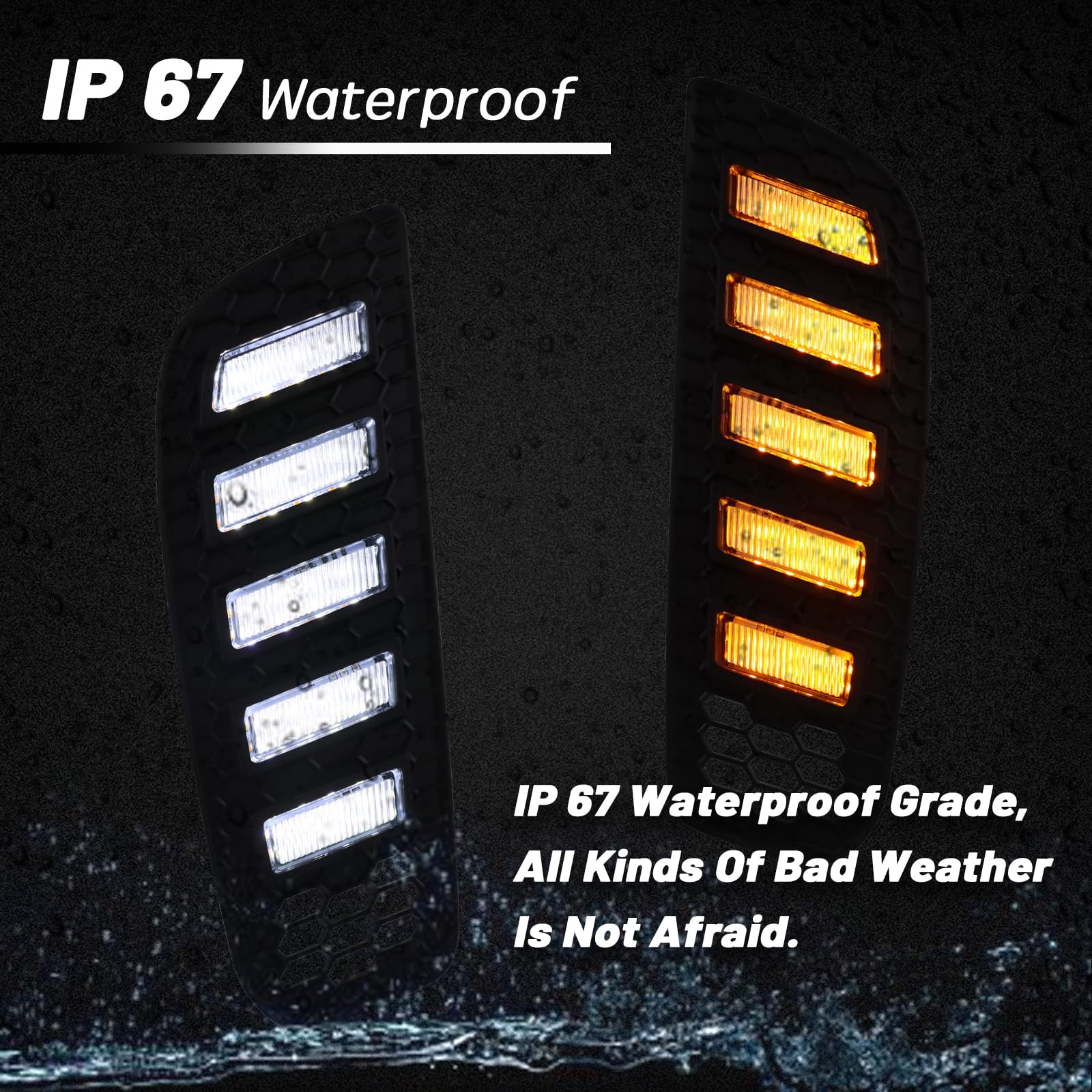 Pgtopone Switchback White/Amber Led Front Bumper Fog Light Drl Amber Sequential Turn Signal Feature Compatible With Mazda Cx-50 Cx50 2023 2024 Replacement Front Bumper Trim