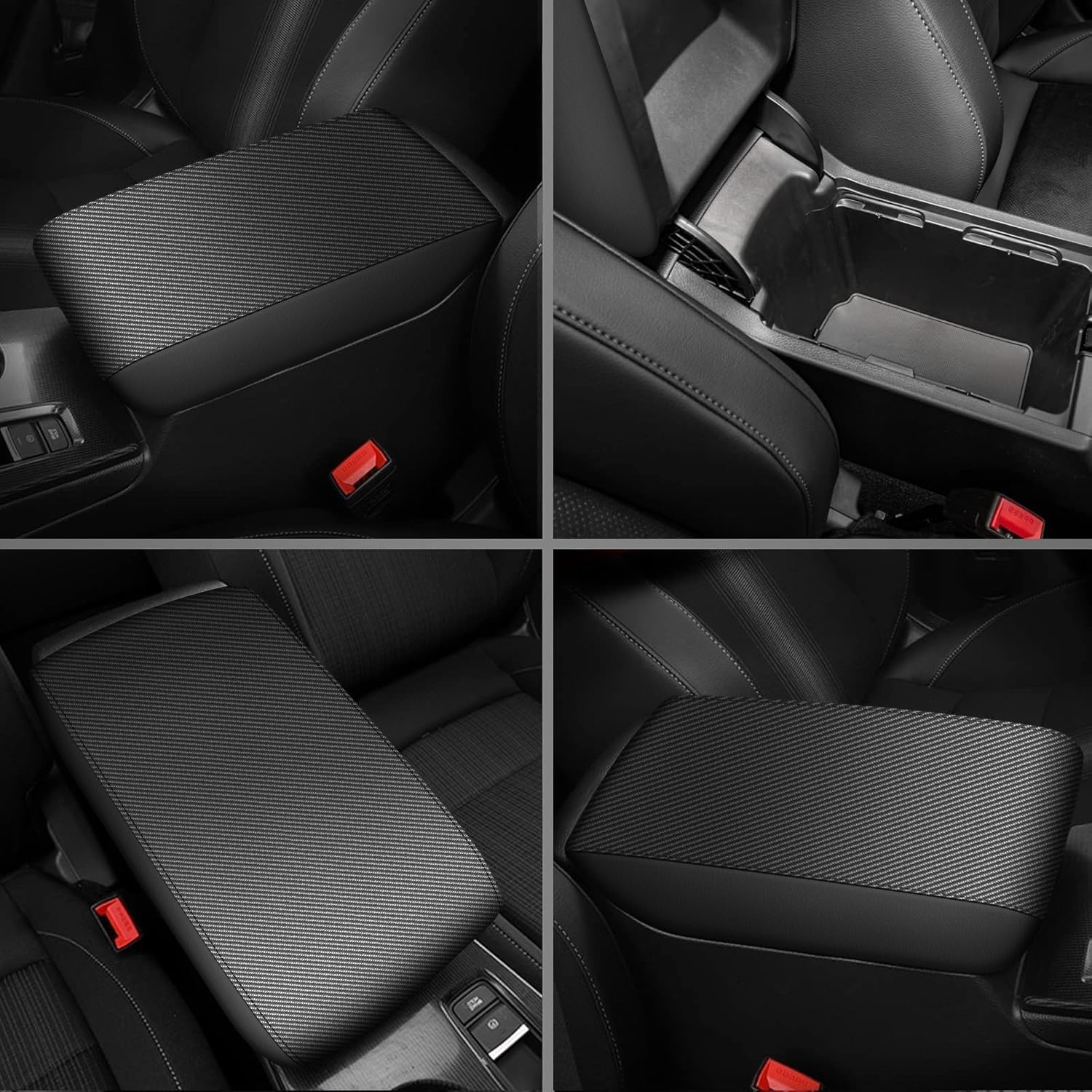 Aomsazto Armrest Covers For 2008-2012 Nissan Altima Carbon Fiber