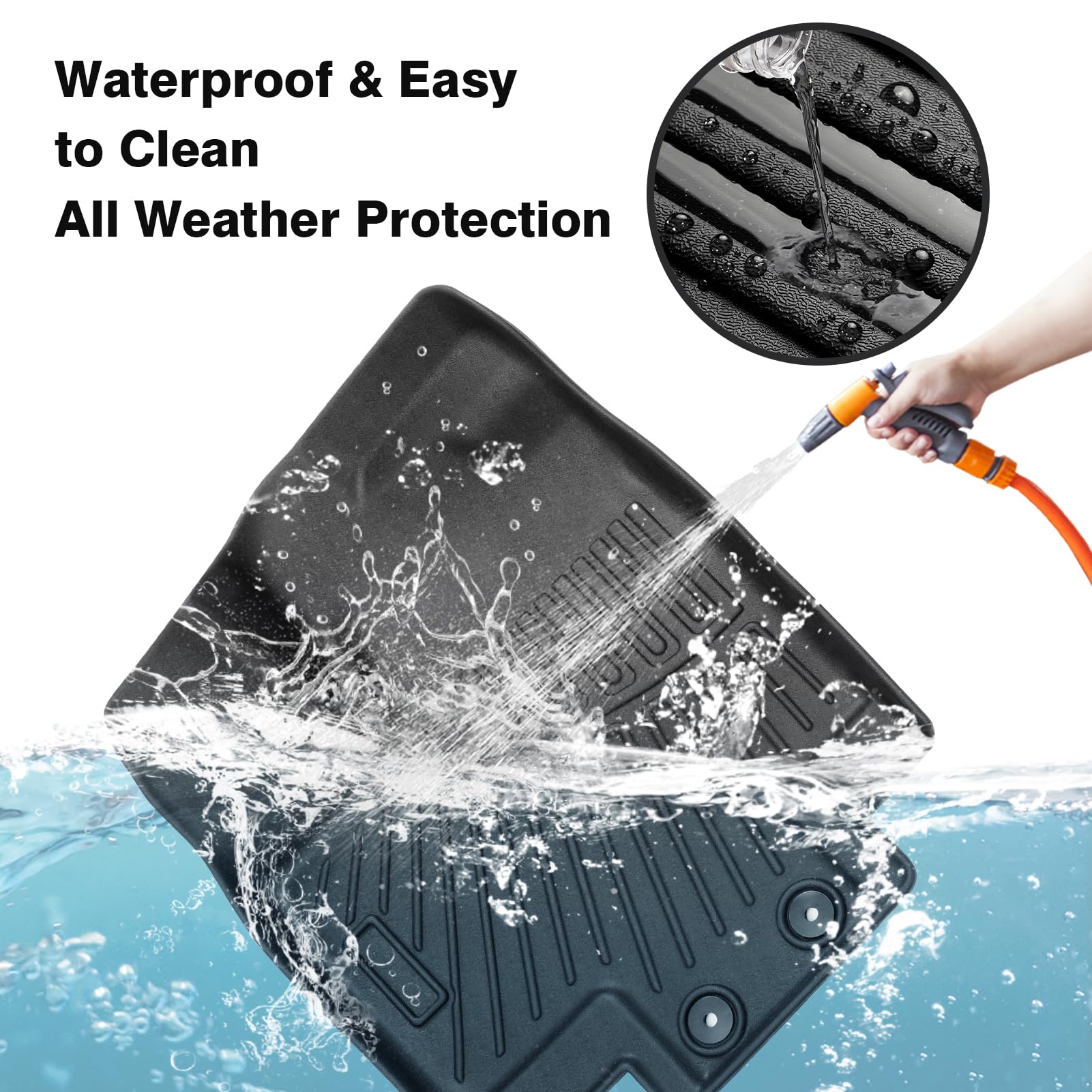 Powerty Floor Mats For 2023-2025 Nissan Pathfinder 7 Seats Accessories All Weather Floor Liners 3D Tpe Floor Mat Heavy-Duty Floo