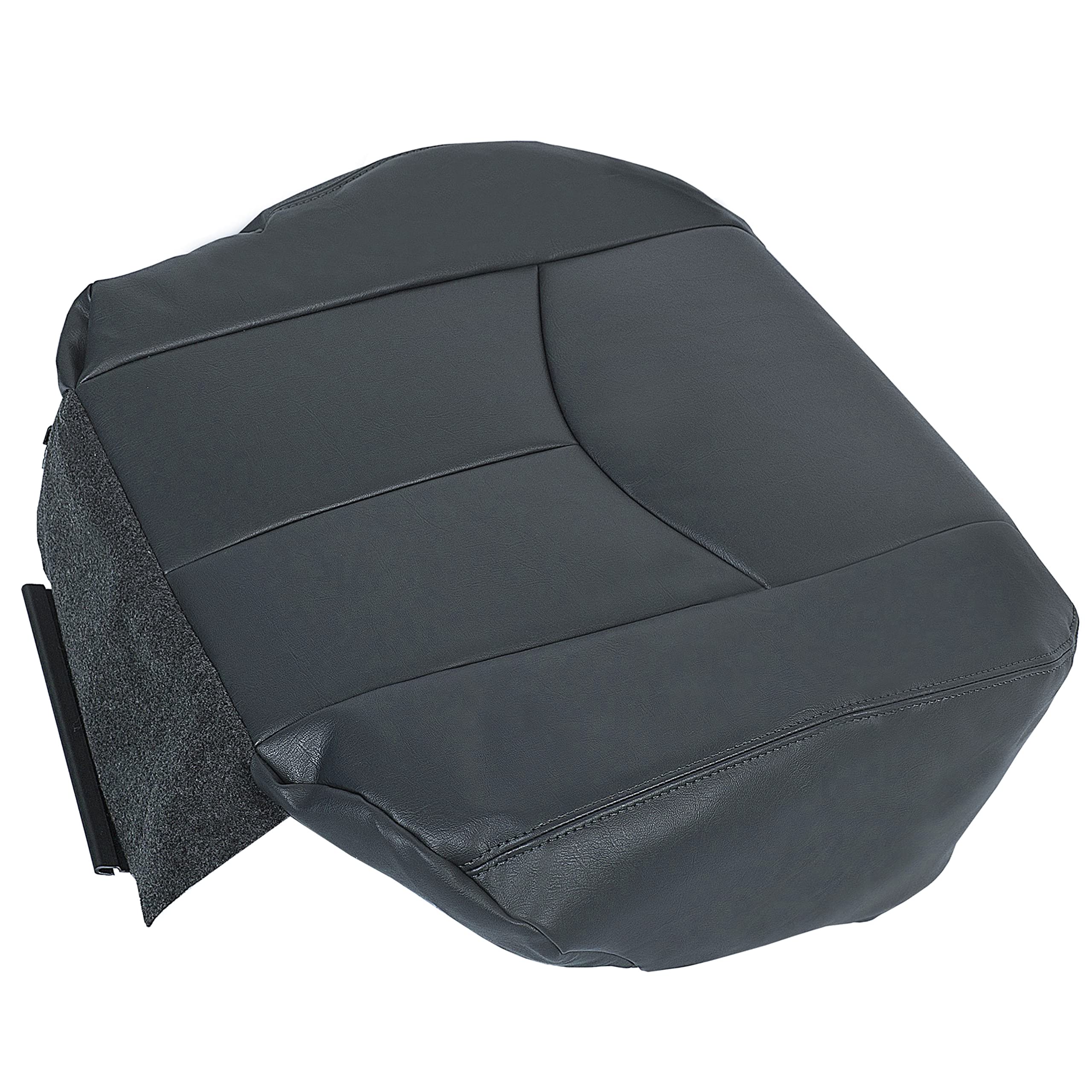 ECOTRIC Seat Cover Compatible with 2003-2006 Chevy Silverado 1500 2500 New Synthetic Leather Diver Bottom Dark Gray