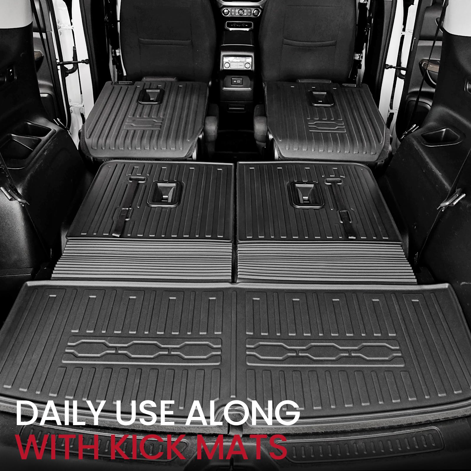 JOULARISE Cargo Mat & Backrest Mats for 2017-2023 GMC Acadia, All-Weather TPE, 21.85 x 2.56 x 21.26 inches