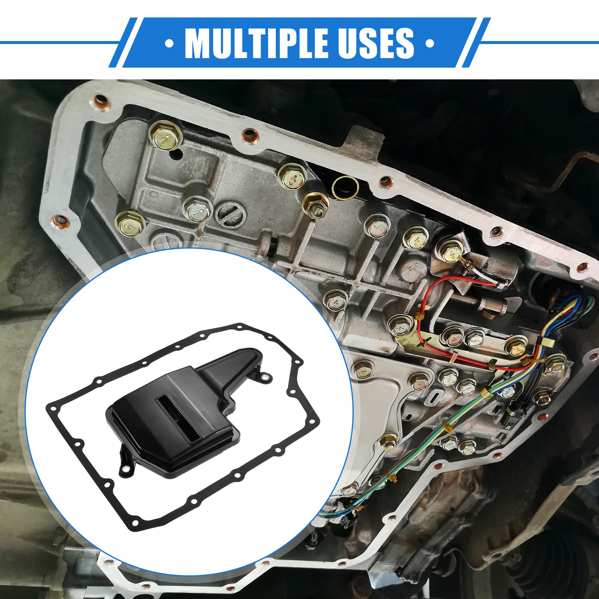 Vekauto Automatic Transmission Filter Kit Compatible For Mazda 3 2012-2023 For Mazda 6 2014-2021, Durable Plastic Black Engine Transmission Filter With Gasket