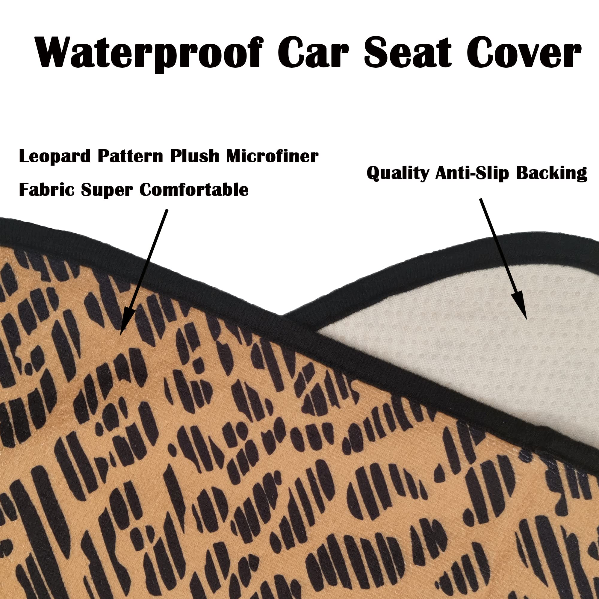 Loyagour Car Seat Cover Protector Front Seats,For Gym Workout,Running,Swimming,Beach And Hiking,Waterproof Sweat Towel Bucket Seat Covers For Trucks Suv Jeep (Leopard, 1Pcs)