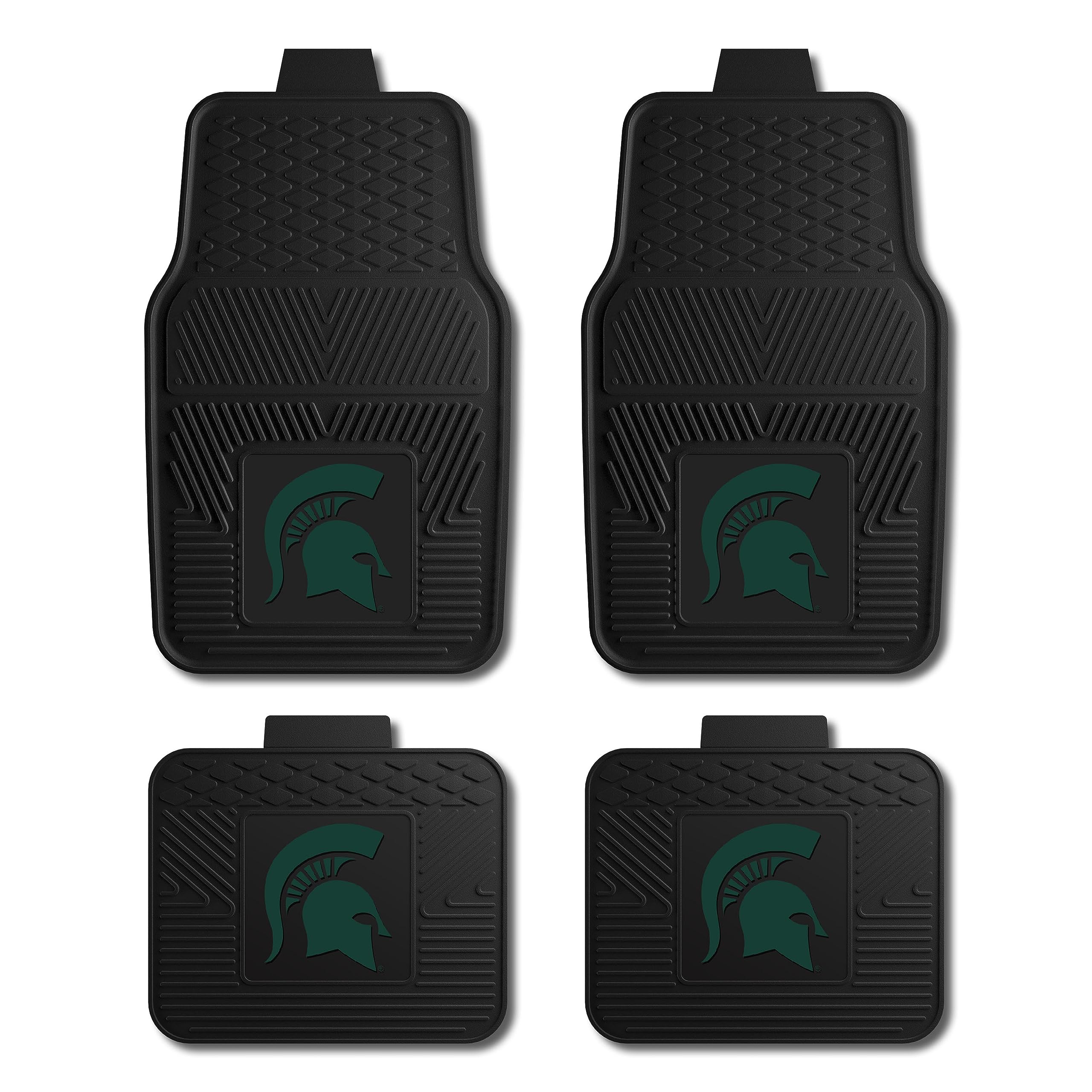 Fanmats Michigan State University Spartans Set of 4 Car Mats for Cars, SUV, Pickups - All Weather Protection, Deep Reservoir Des