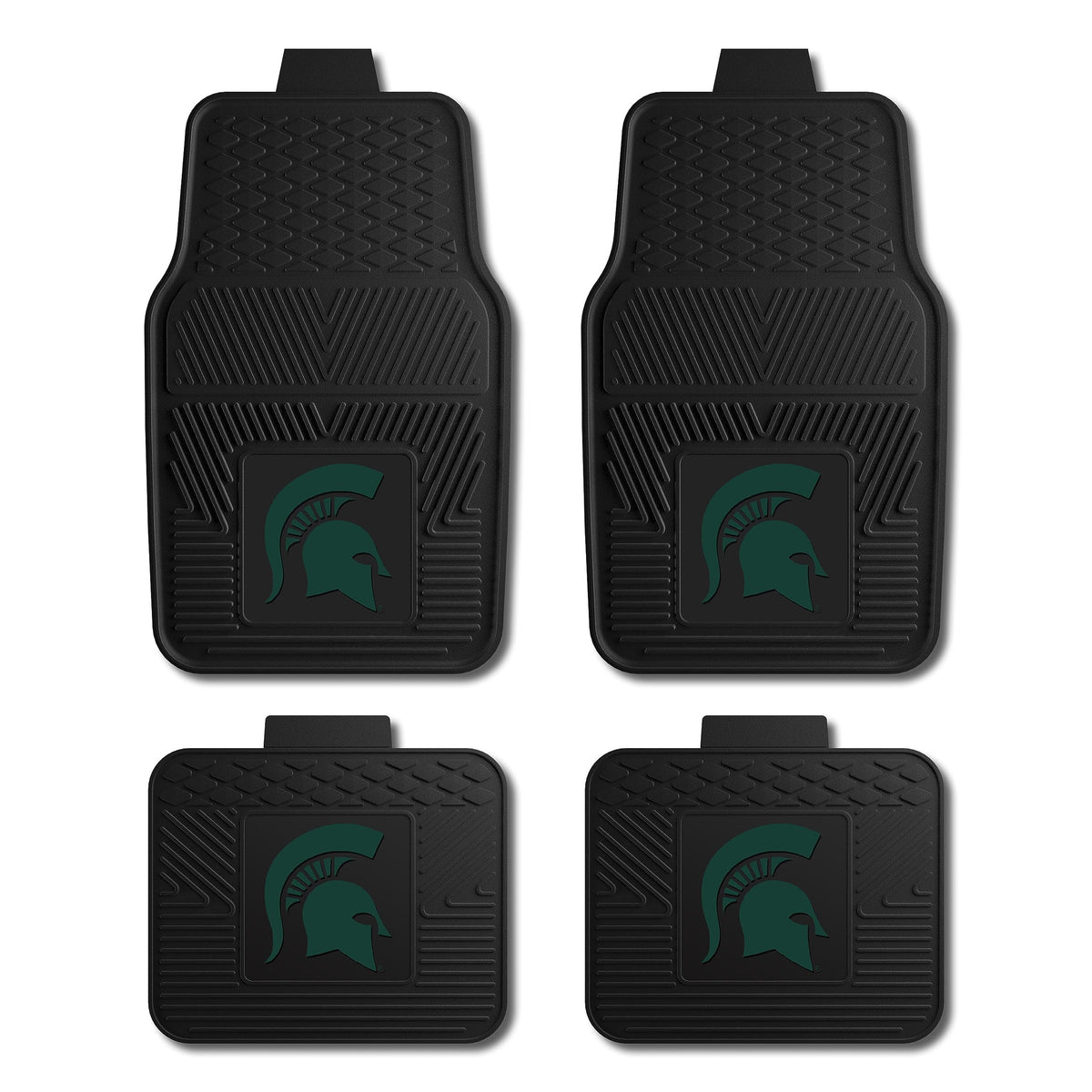 Fanmats Michigan State University Spartans Set of 4 Car Mats for Cars, SUV, Pickups - All Weather Protection, Deep Reservoir Des