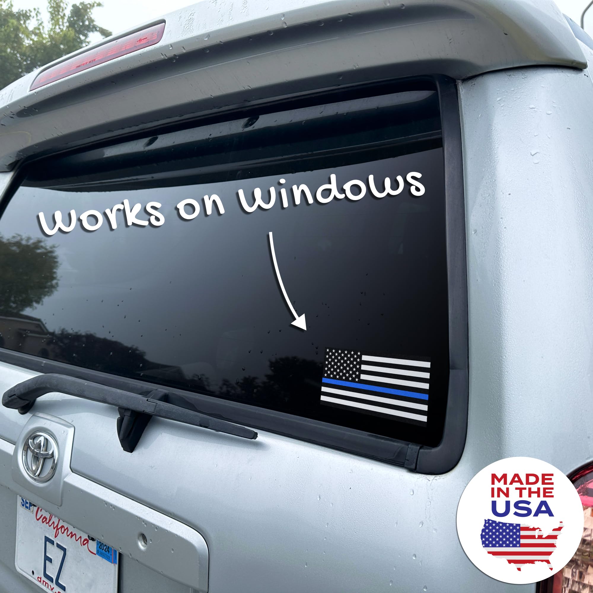 Stickios Thin Blue Line Sticker - Back The Blue American Flag Decal - Support Police Sticker for Cars, Trucks & Windows - Made i