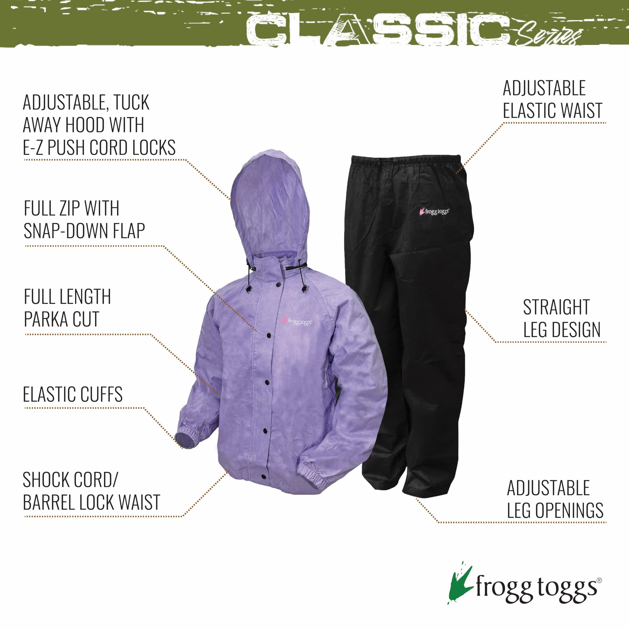 FROGG TOGGS Women's Classic All-Purpose Waterproof Breathable Rain Suit