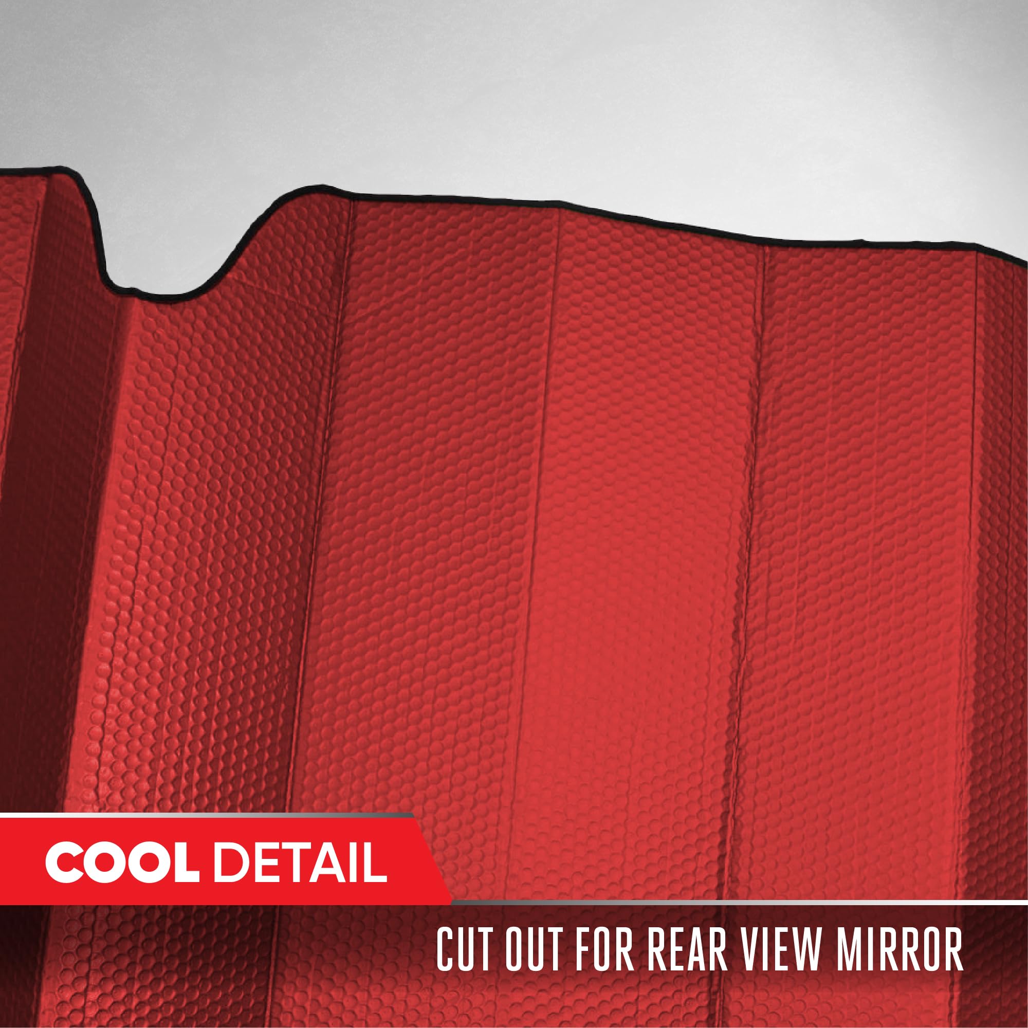 Motor Trend Accordion Red Car Windshield Sun Shade - SUV & Truck Sun Visor - 58" x 24" Dash Cover Protection