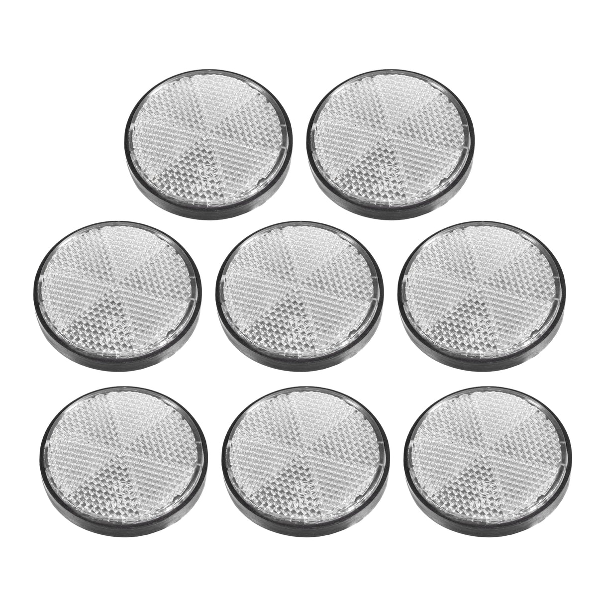 X AUTOHAUX 8 Pcs Round Stick-on Safety Spoke Reflective Self Adhesive Reflector for Gate Posts Cars Trailer Motorcycle Trucks Bo
