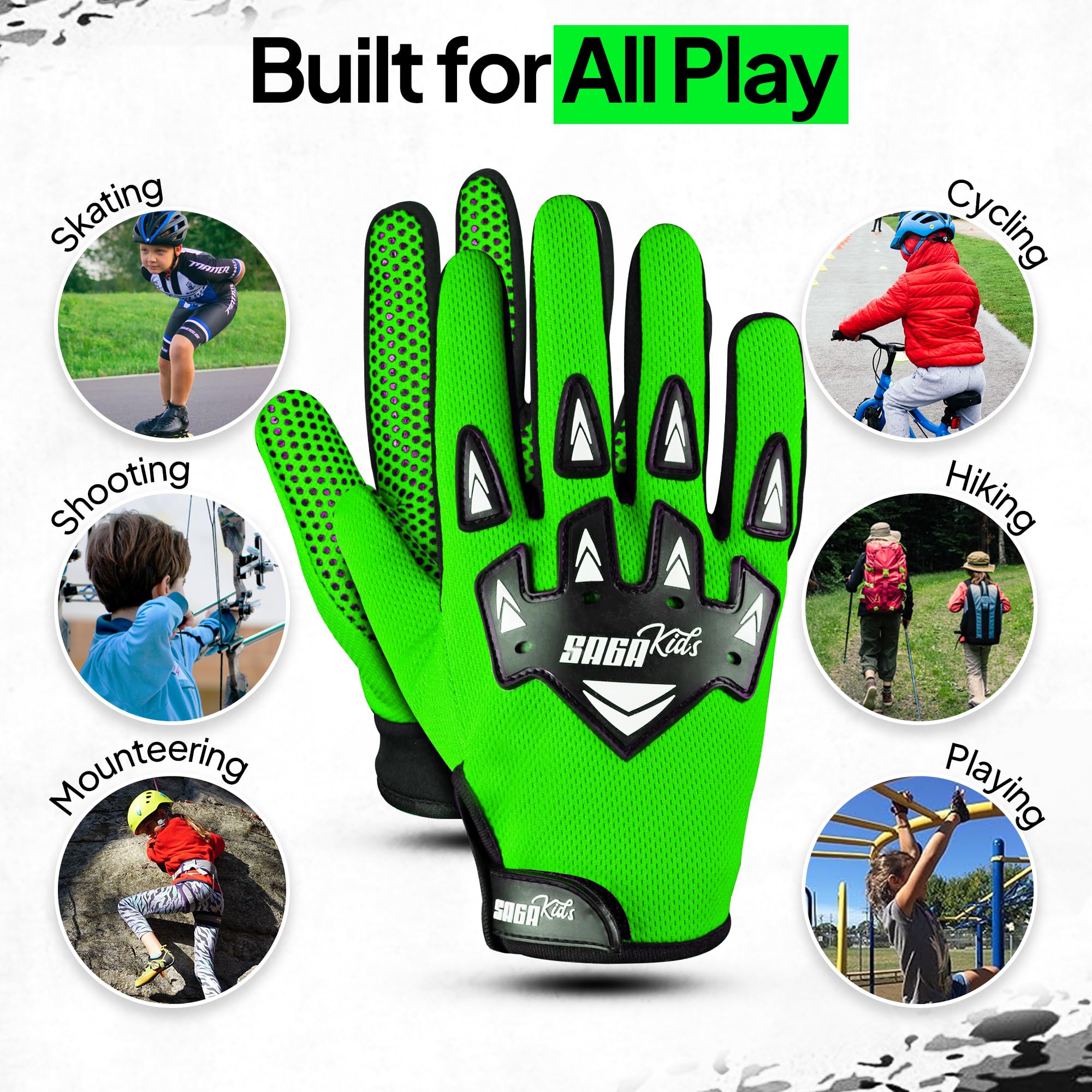 Saga Sports Youth Motocross Gloves - Pro-Grade Protection For Dirt Bike & Bmx Riders | High-Performance Gear For Boys & Girls |