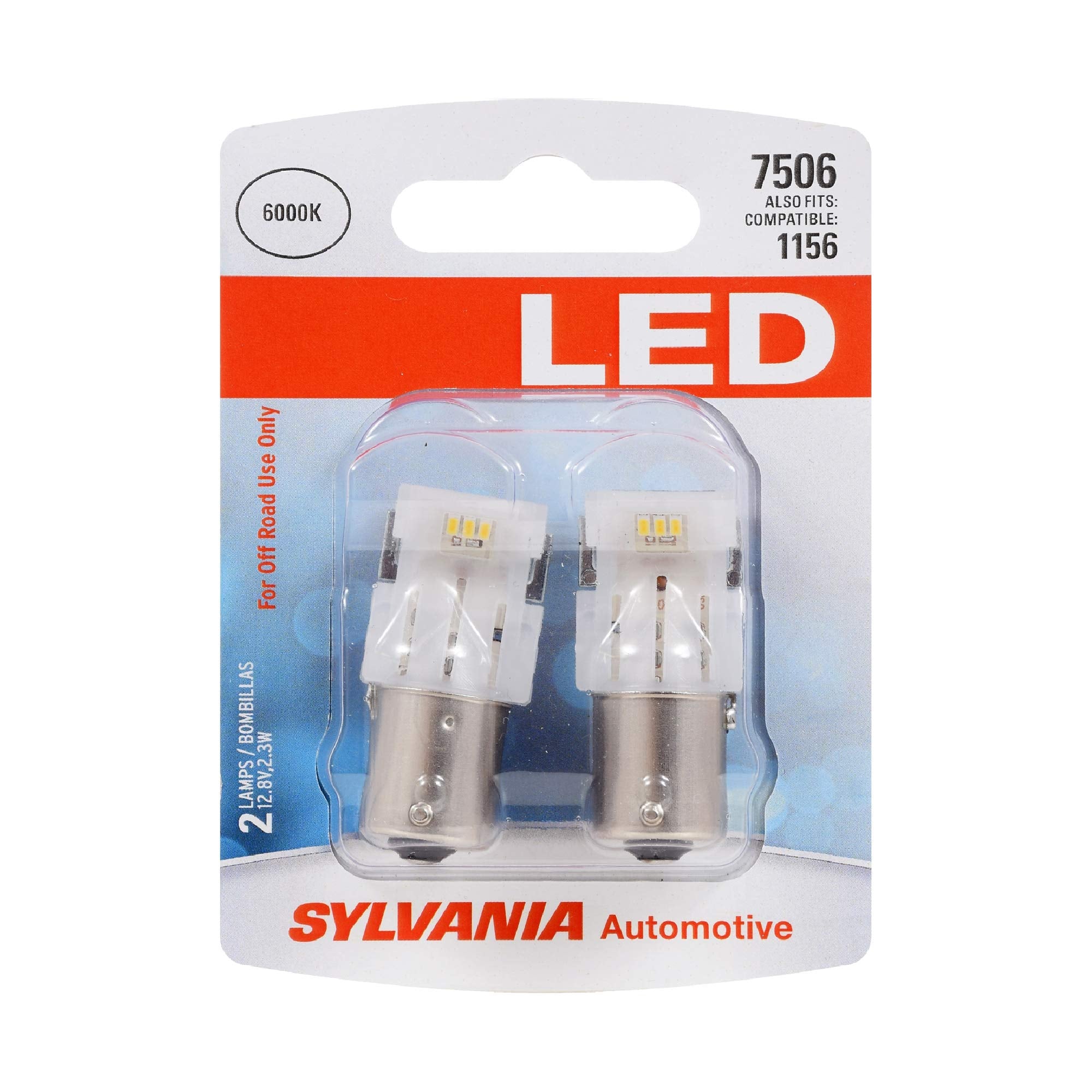 Sylvania 7506 White Led Bulb, (Contains 2 Bulbs)