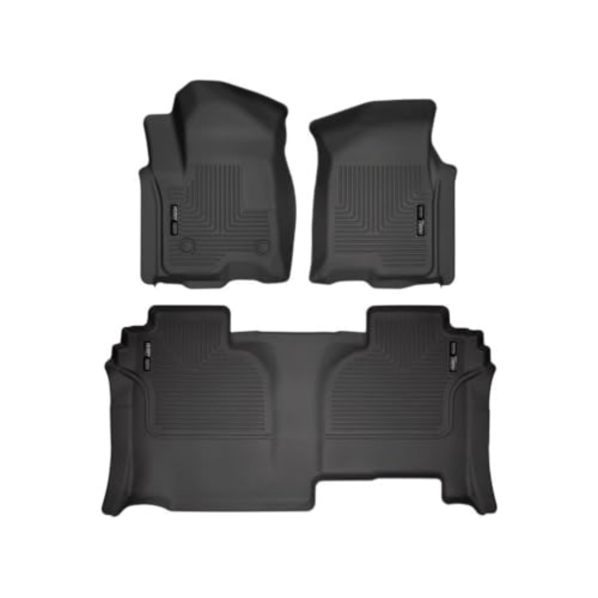 Husky Liners Weatherbeater Floor Mats | Fits 2019-2024 Chevrolet Silverado & Gmc Sierra 1500 (New Body); 2022-2024 Silverado/Sierra 2500, 3500 Double Cab | Front & 2Nd Row, 3-Pc Black - 94031