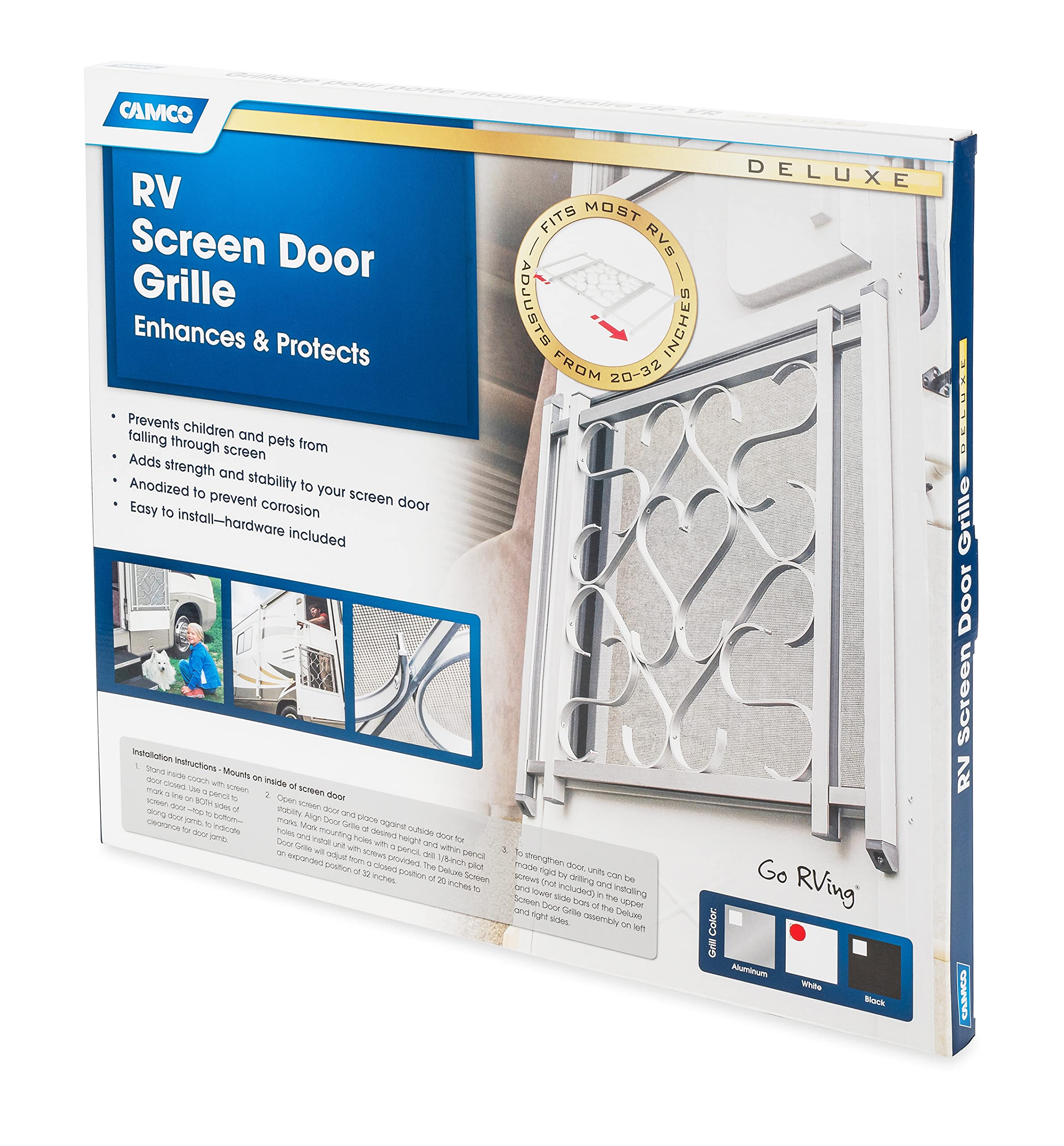 Camco 43997 Screen Door Deluxe Grille (White)