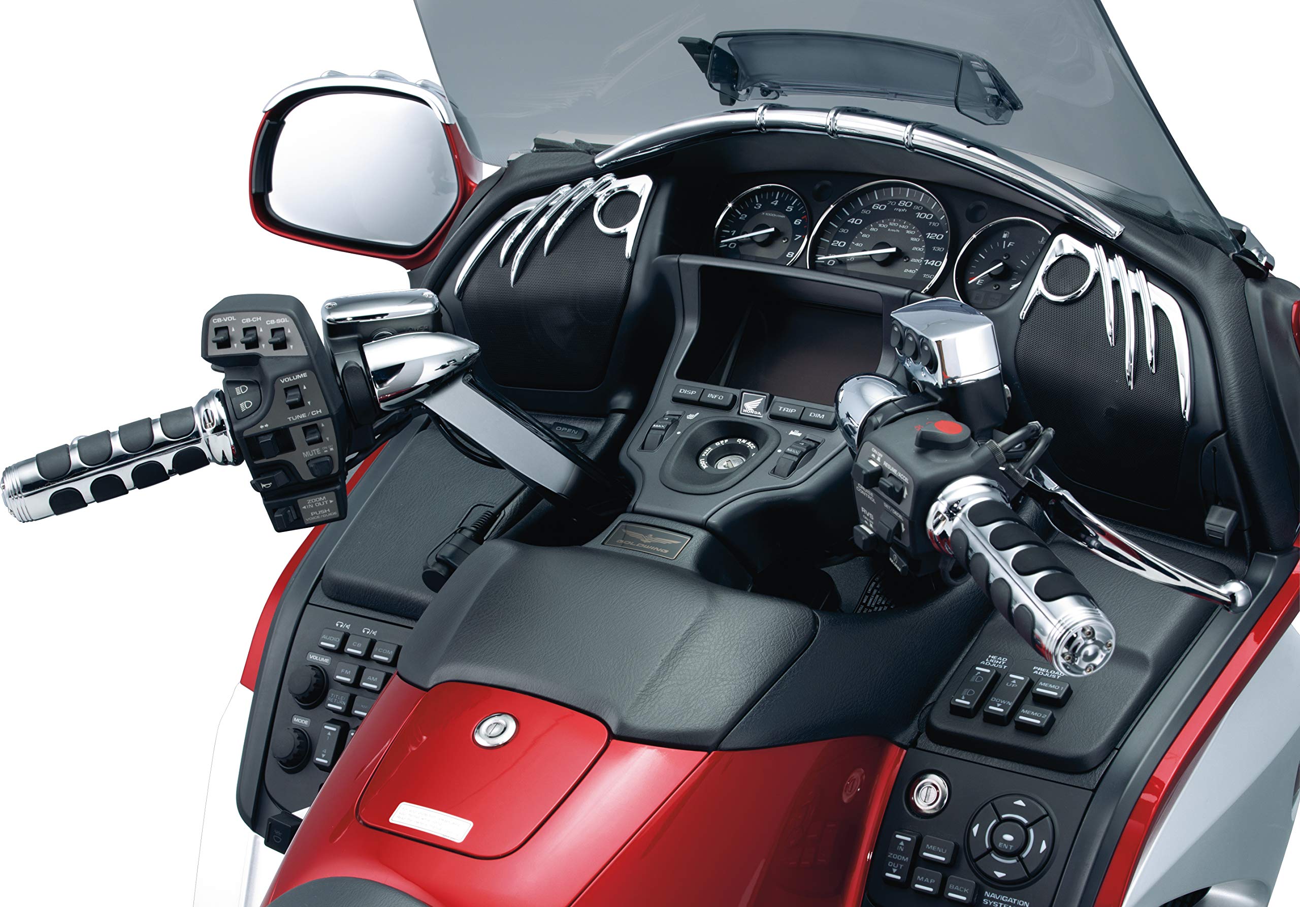 Kuryakyn 6180 Premium ISO Handlebar Grips for Throttle and Clutch: 1975-2017 Honda Gold Wing Motorcycles, Chrome, 1 Pair