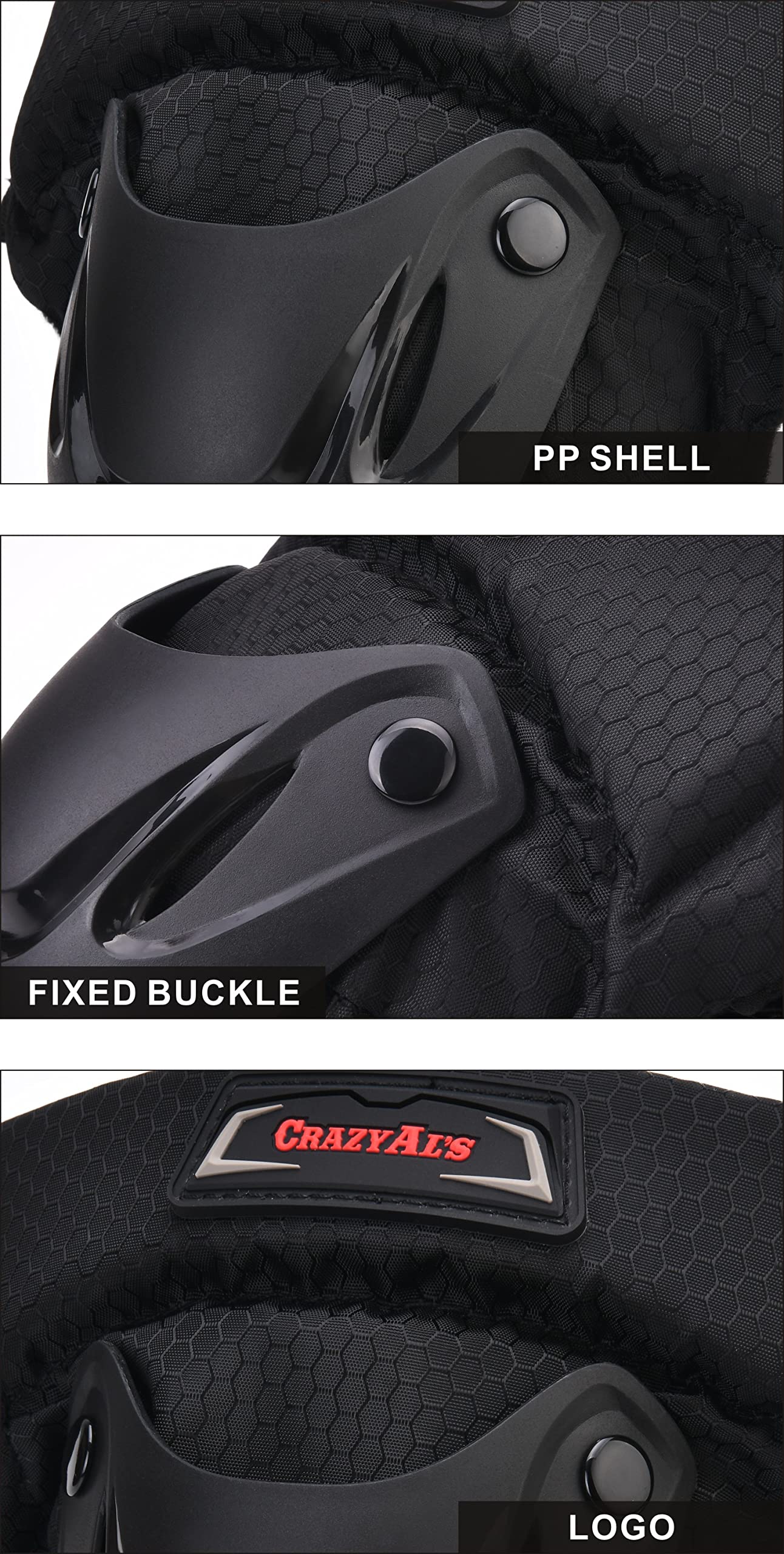 Crazy Al'S Cak Motorcycle Motocross Racing Knee Guards Pads Braces Protective Gear Black