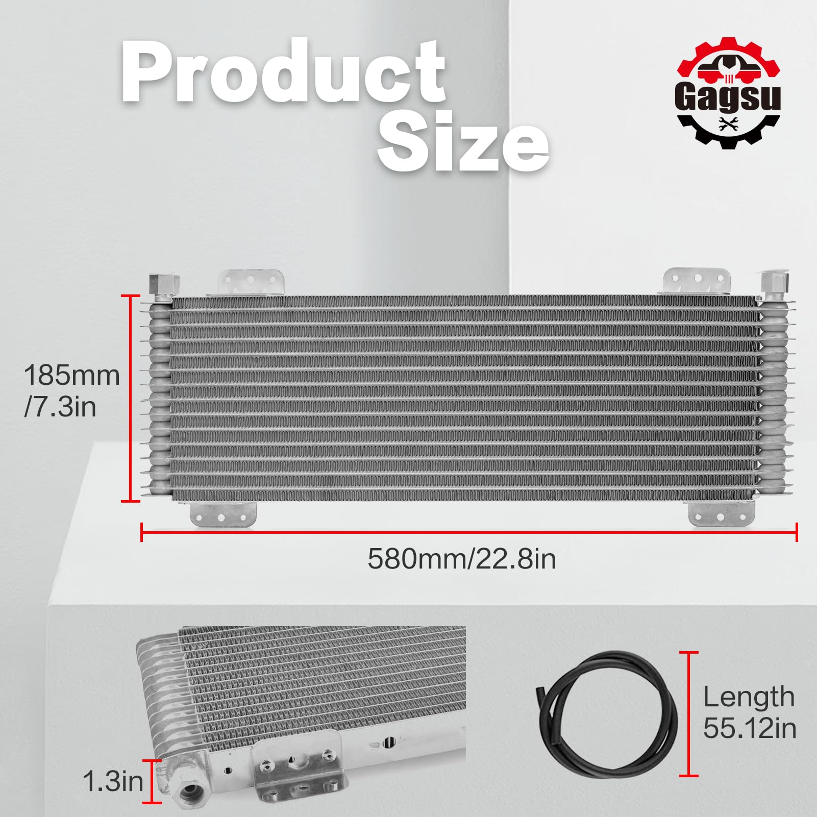 Gagsu 40K Transmission Oil Cooler Lpd47391 Compatible With Tru Cool Heavy Duty 40,000 Gvw Max - Low Pressure Drop Trans Cooler