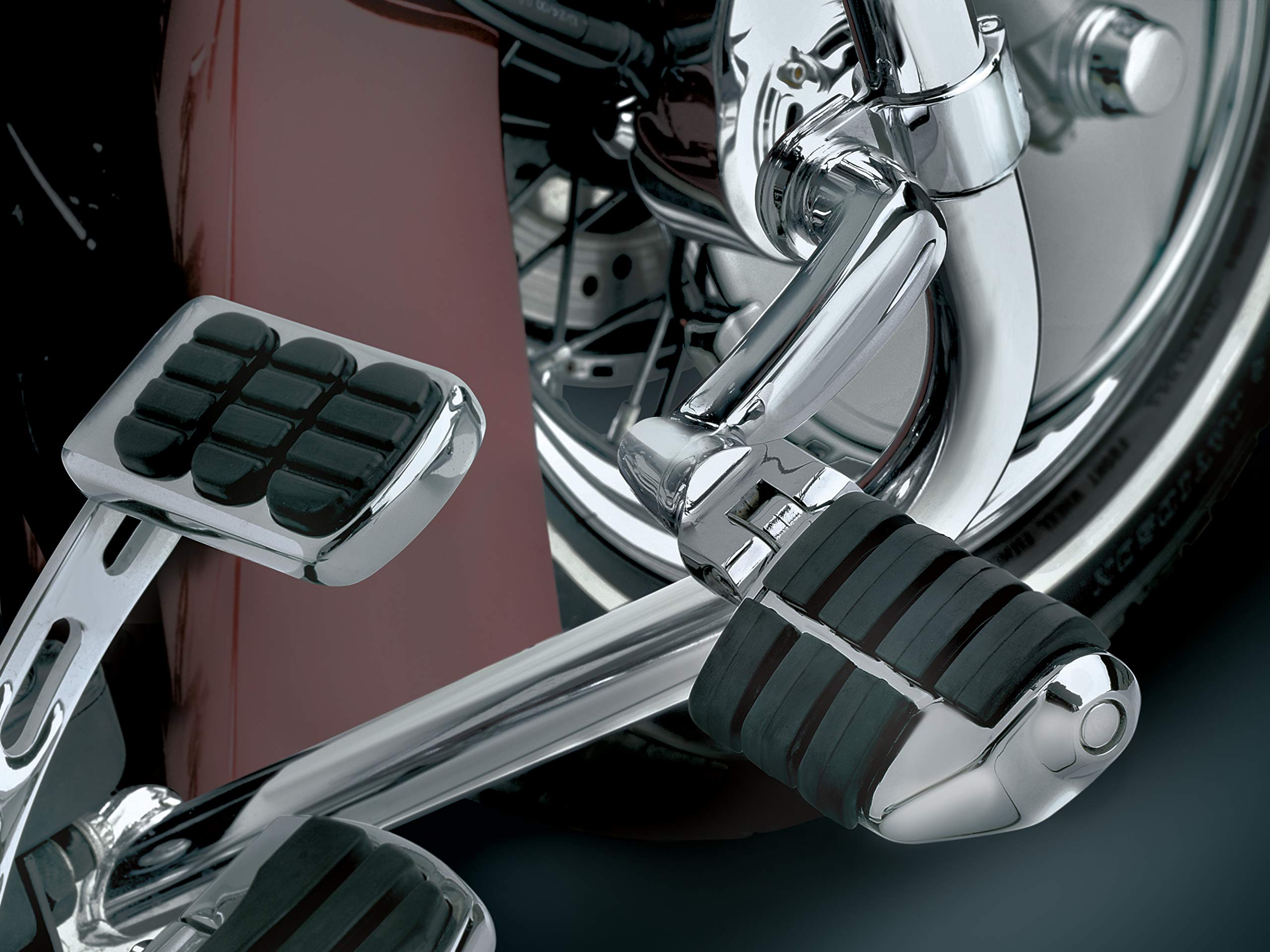 Kuryakyn 4575 Motorcycle Foot Controls: Longhorn Offset Dually Highway Pegs With Magnum Quick Clamps For 1-1/4'' Engine Guards/T