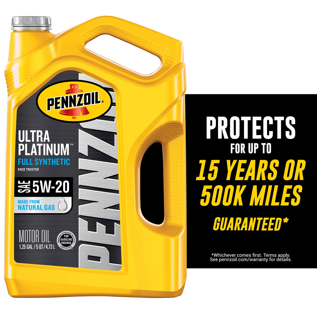 Pennzoil Ultra Platinum Full Synthetic 5W-20 Motor Oil (5 Quart, Case Of 3)