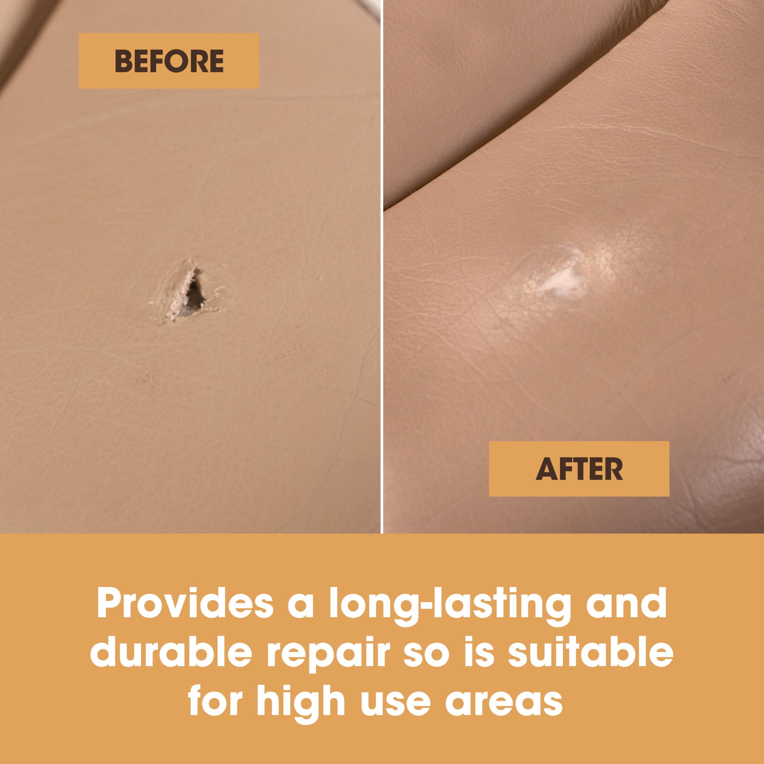 Furniture Clinic Leather Repair Filler (Black) - Professional Leather Filler Compound for Restoring Holes, Scuffs, Scratches, Cr