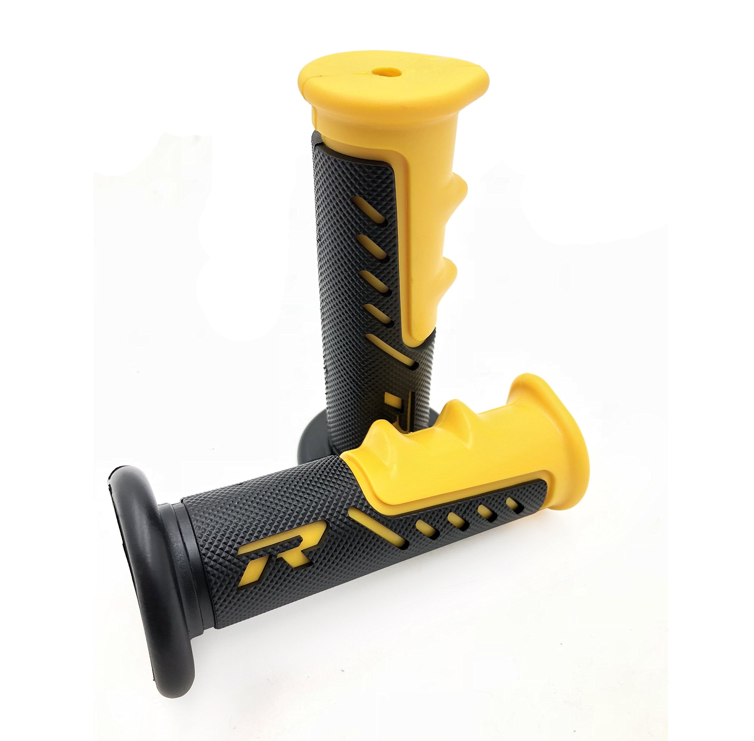 XKMT Engraved Gel Style Grips, Yellow, 0.87 Inch (Pack of 2) – Compatible with Yamaha, Kawasaki, Polaris, Honda Jet Ski Models