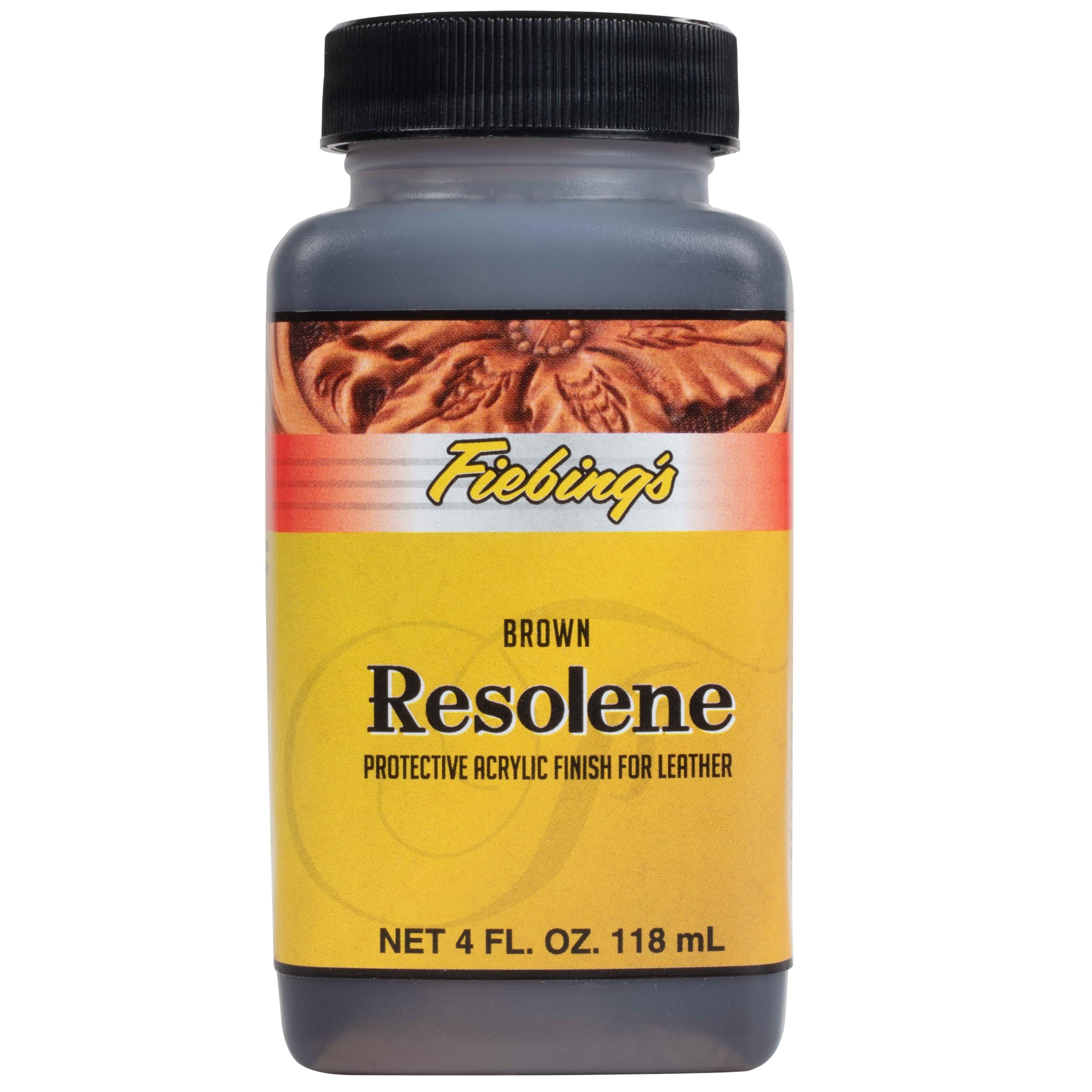Fiebing'S Acrylic Resolene (4 Oz, Brown) - Protective Acrylic Leather Finisher - Glossy Finish Top Coat For Dyed & Polished Leat