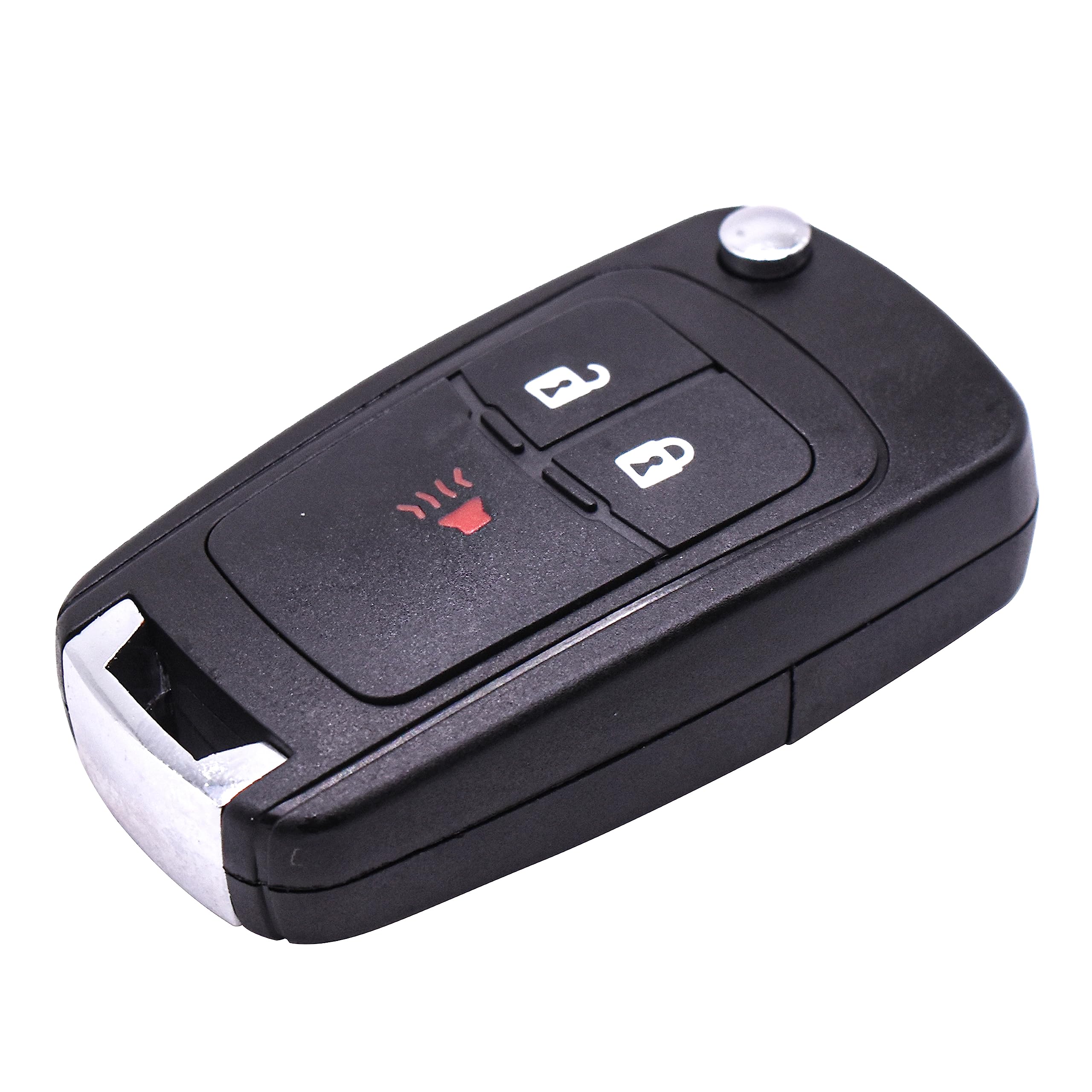 Hqrp Remote Flip Folding Key Fob Shell Case Keyless Entry W/ 3 Buttons Compatible With Chevrolet Spark 2013 2014 2015 2016