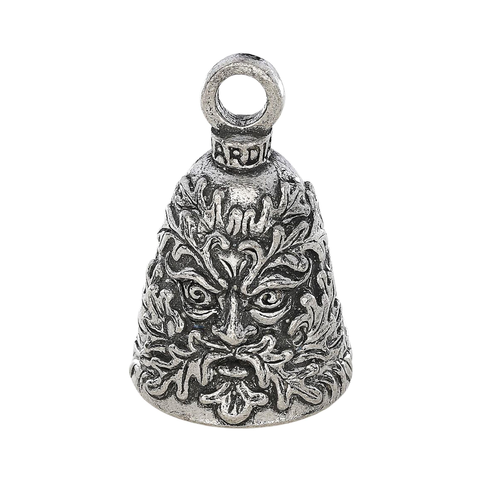 Guardian Bell Green Man Good Luck Bell W/Keyring & Black Velvet Gift Bag | Motorcycle Bell | Lead-Free Pewter | Good Luck Gift T