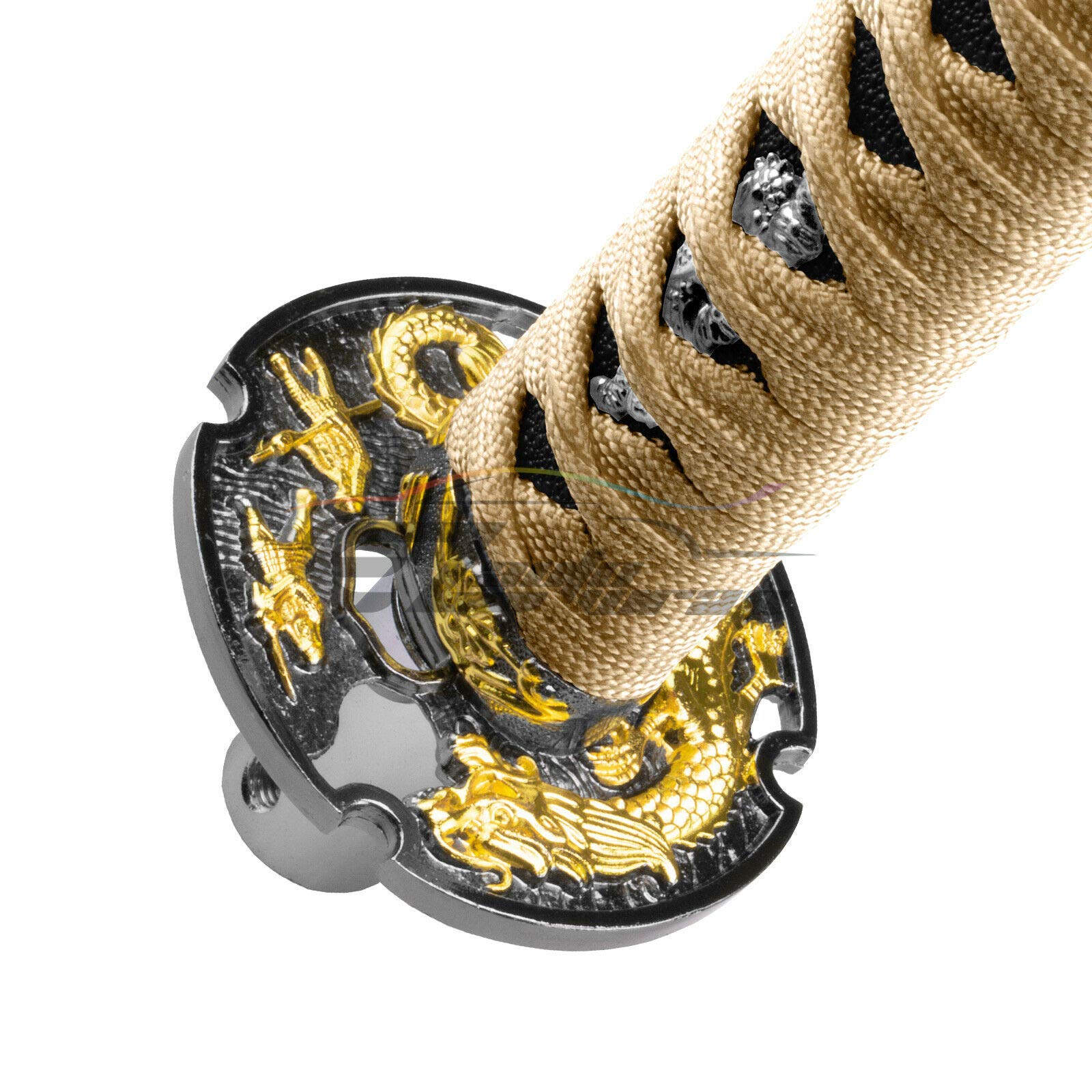 EZAUTO WRAP 26cm Gold Black Shift Knob Samurai Sword Alloy Katana with Adapter Universal