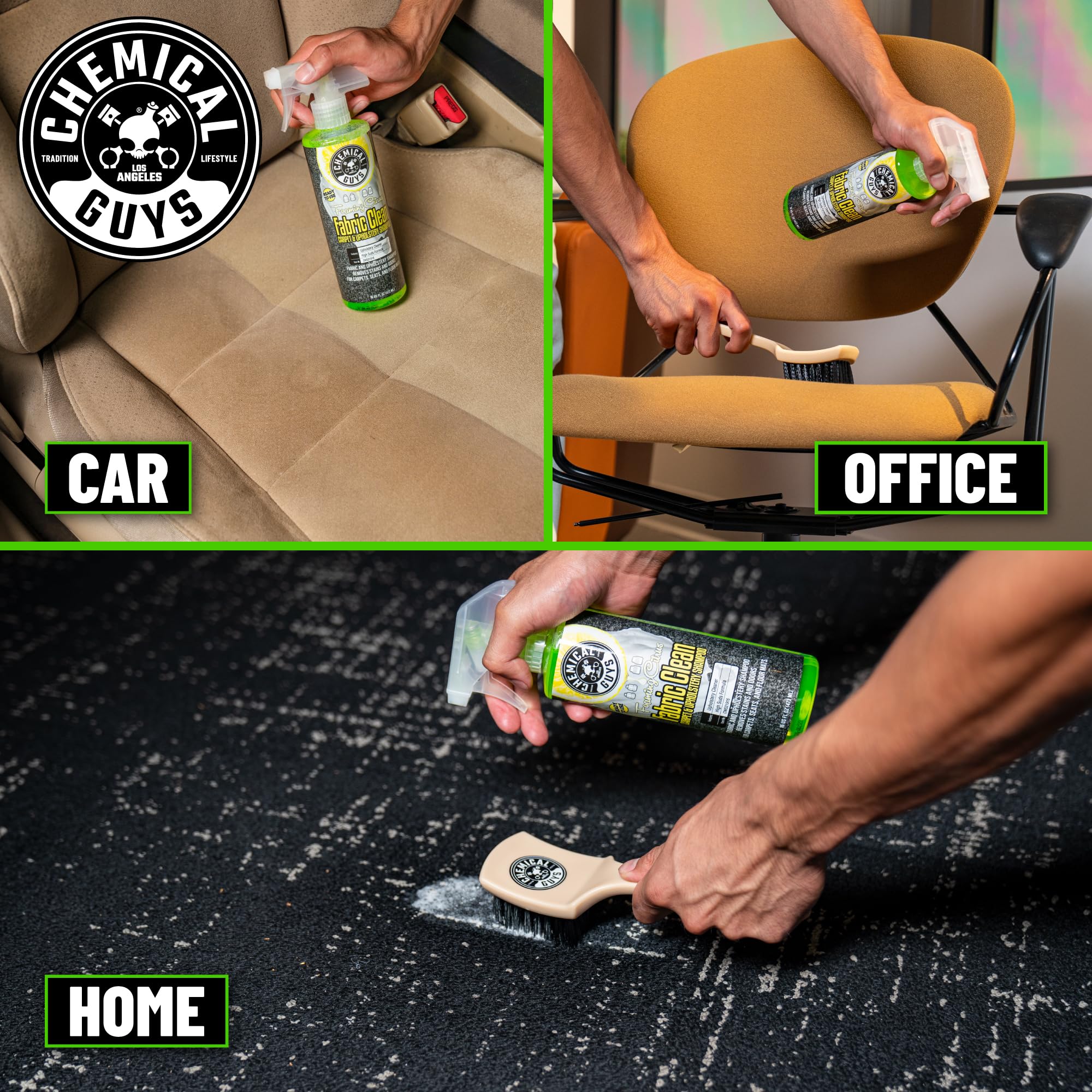Chemical Guys Cws21916 Foaming Citrus Fabric Clean Carpet & Upholstery Cleaner, Ready To Use, Sprayable (For Carpets, Seats & Fl