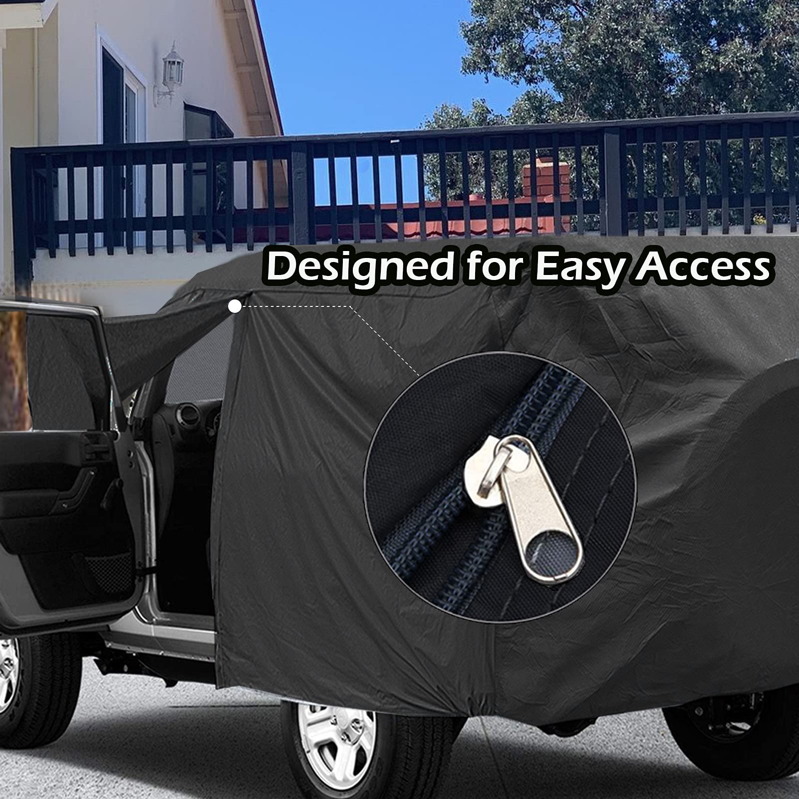 Big Ant Car Cover Custom Fits For Jeep Wrangler 4 Door Jk Unlimited Sport/Sahara/Rubicon Waterproof All Weather With Drive Door