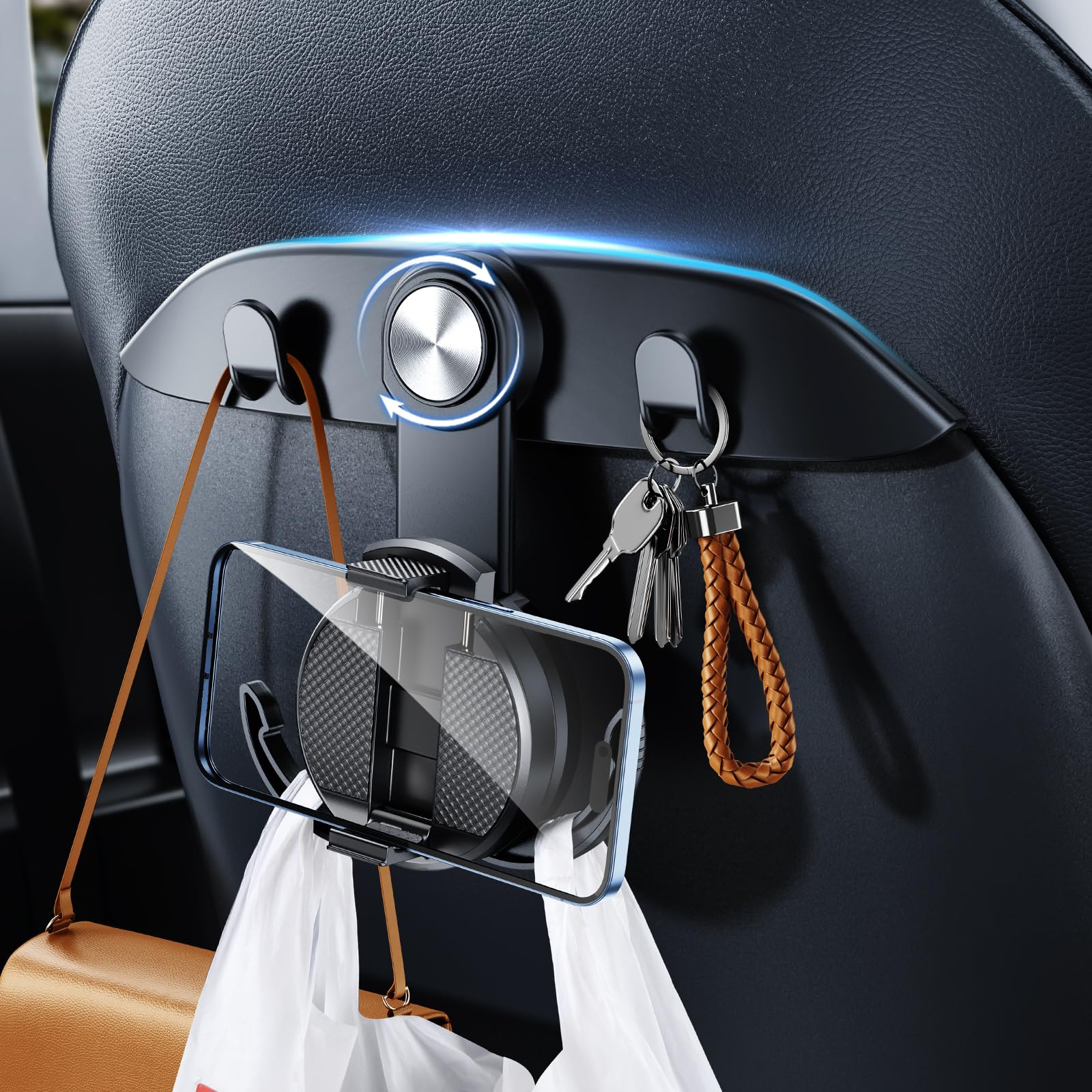 Dicmky 1 Pack Tesla Hooks & Phone Mount For Tesla Model Y(Juniper) Model 3(Highland) Accessories 2026 2025 2024 2023 2022 2021,