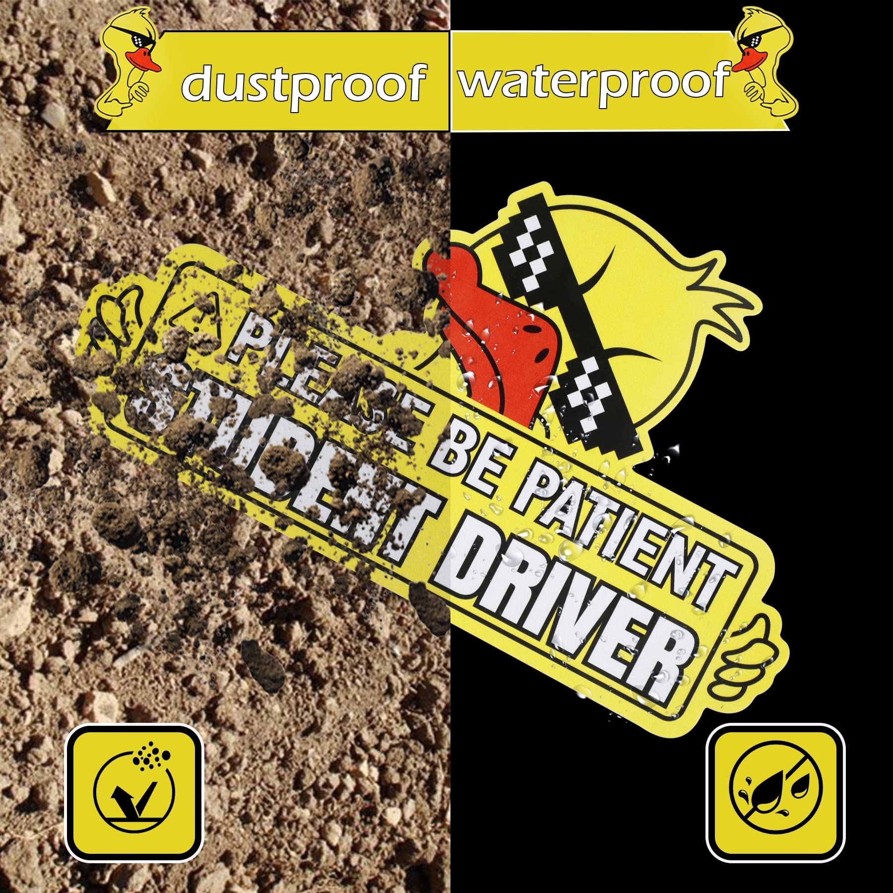 Singaro New Driver Magnet For Car, 3Pcs Cute Duck Car Magnets Student Driver Sign,Car Bumper Student Driver Reflective Sign,Car