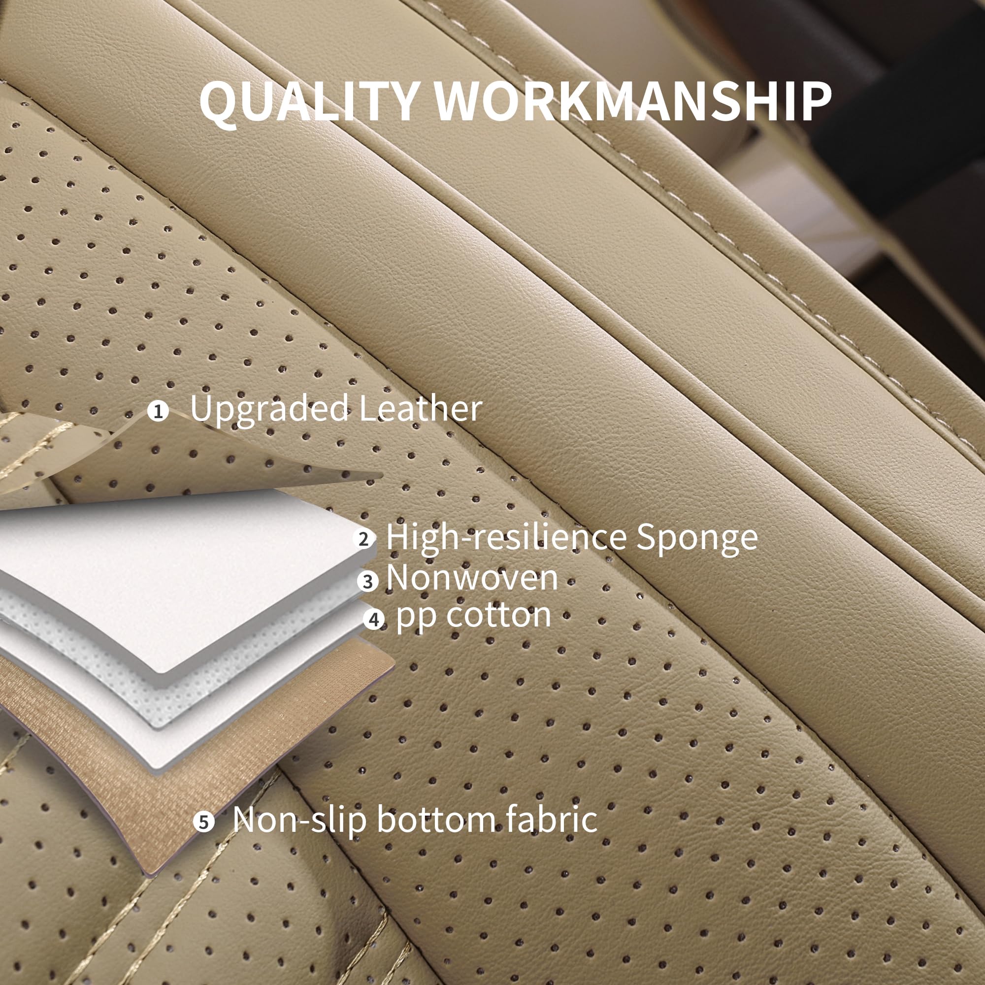 Hchengkikz Car Seat Covers,Breathable And Waterproof Faux Leather Automotive Seat Covers For Cars,Universal Driver Seat Cover Wi