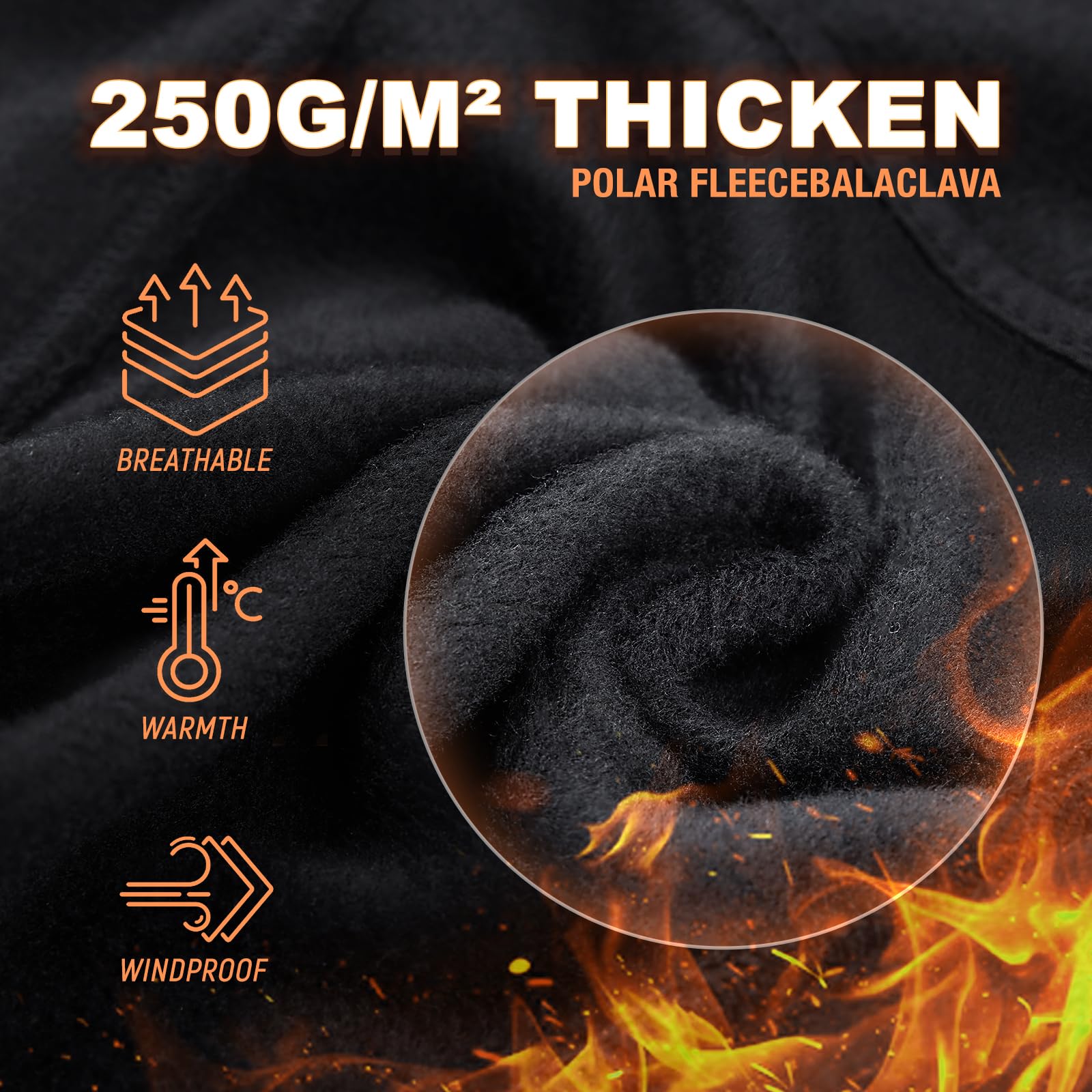 Balaclava Ski Mask (with Breathable Holes) Windproof Winter Fleece Neck Face Warmer for Men&Women Blue