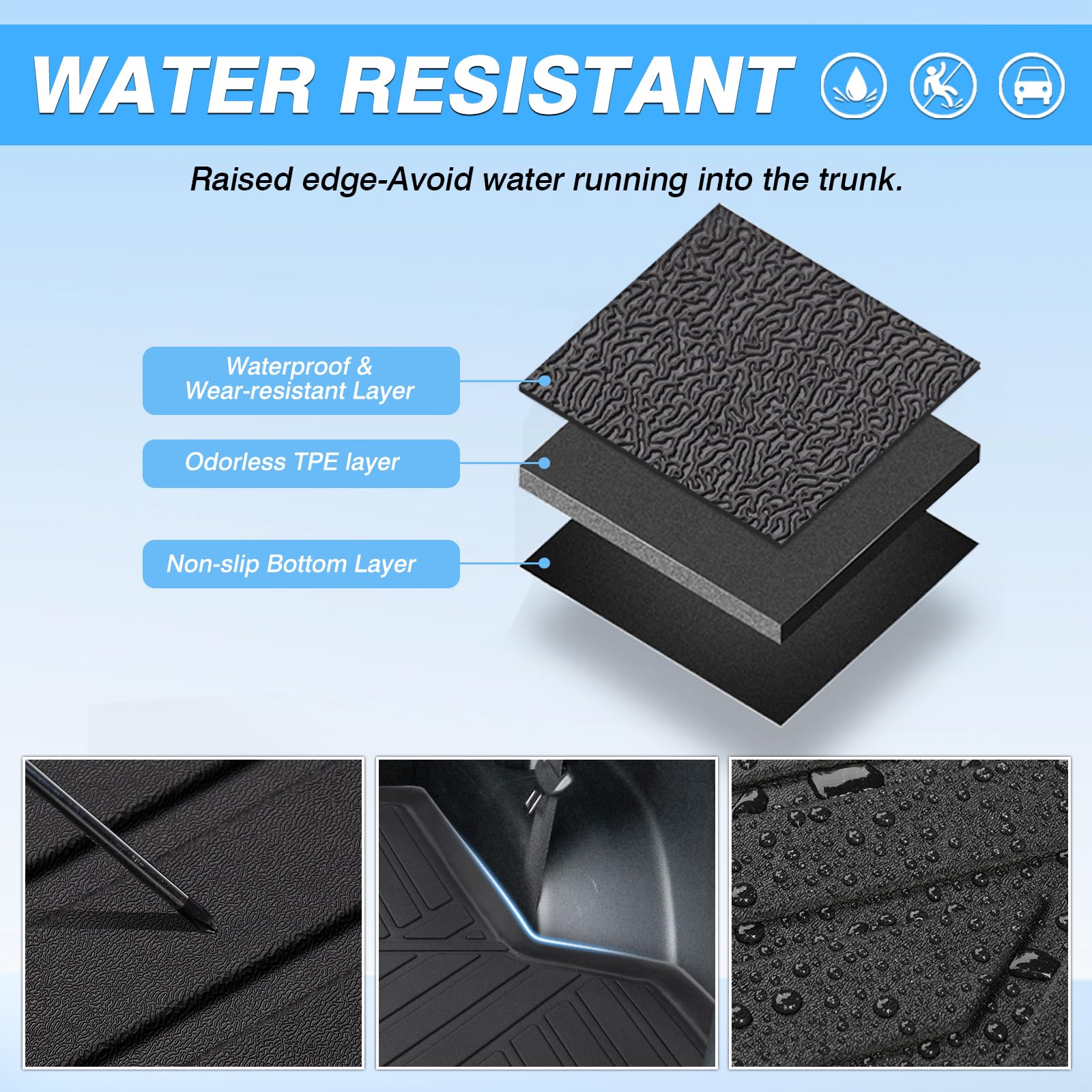 Powerty Cargo Mat Compatible For Bmw I4 2022-2024 2025 Accessories All Weather Cargo Liner Tpe Rear Trunk Mat