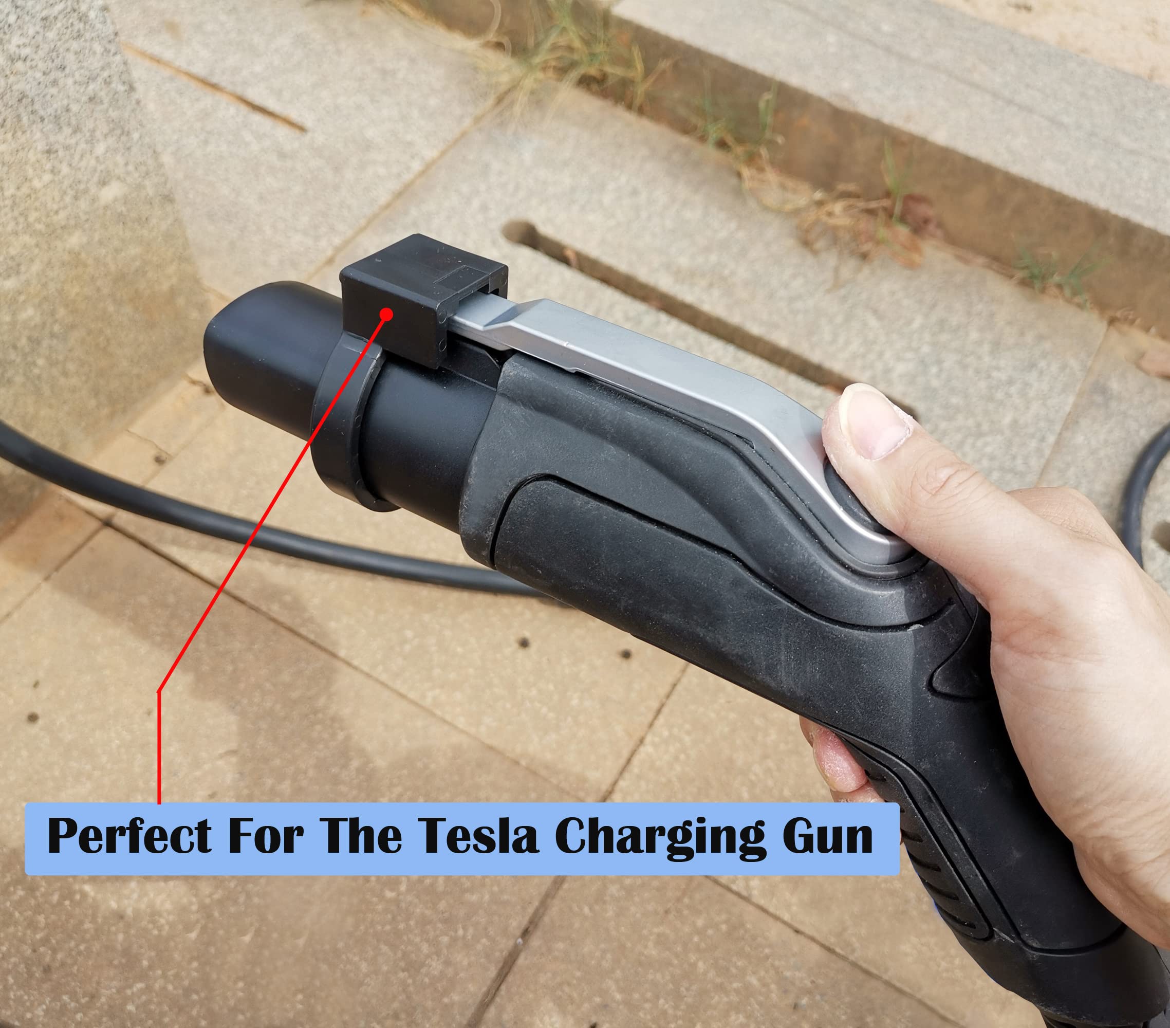 Tesla Model 3/Y Charger Lock For J1772 Adapter (Compatible With Non Flange Adapter) [Black] [2Packs]