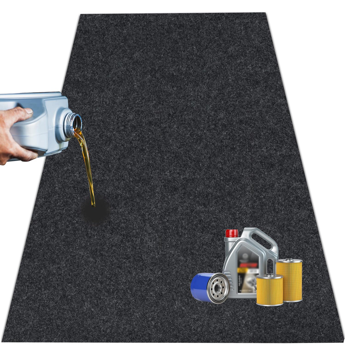 36 X 60 Inch Oil Spill Mat For Garage, Garage Floor Oil Change Mat For Driveway Under Car, Oil Pads Drip Leak Mat With Weather B