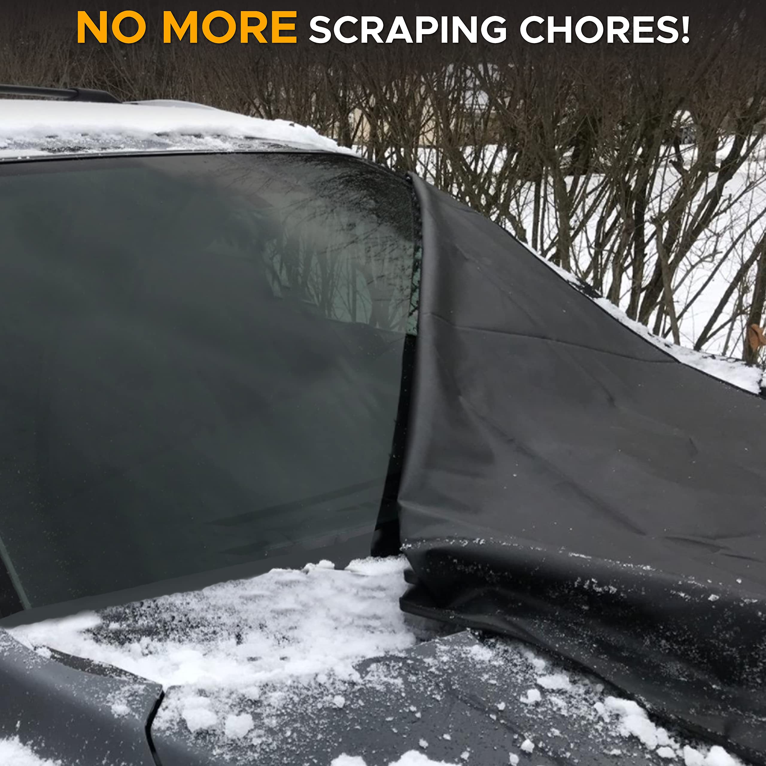 Econour Rear Windshield Snow Cover | All Weather Back Window Frost Cover Offers Complete Protection From Snow, Ice & Other Winter Debris | Winter Car Accessories That Fits Most Sedans, Suvs & Vans