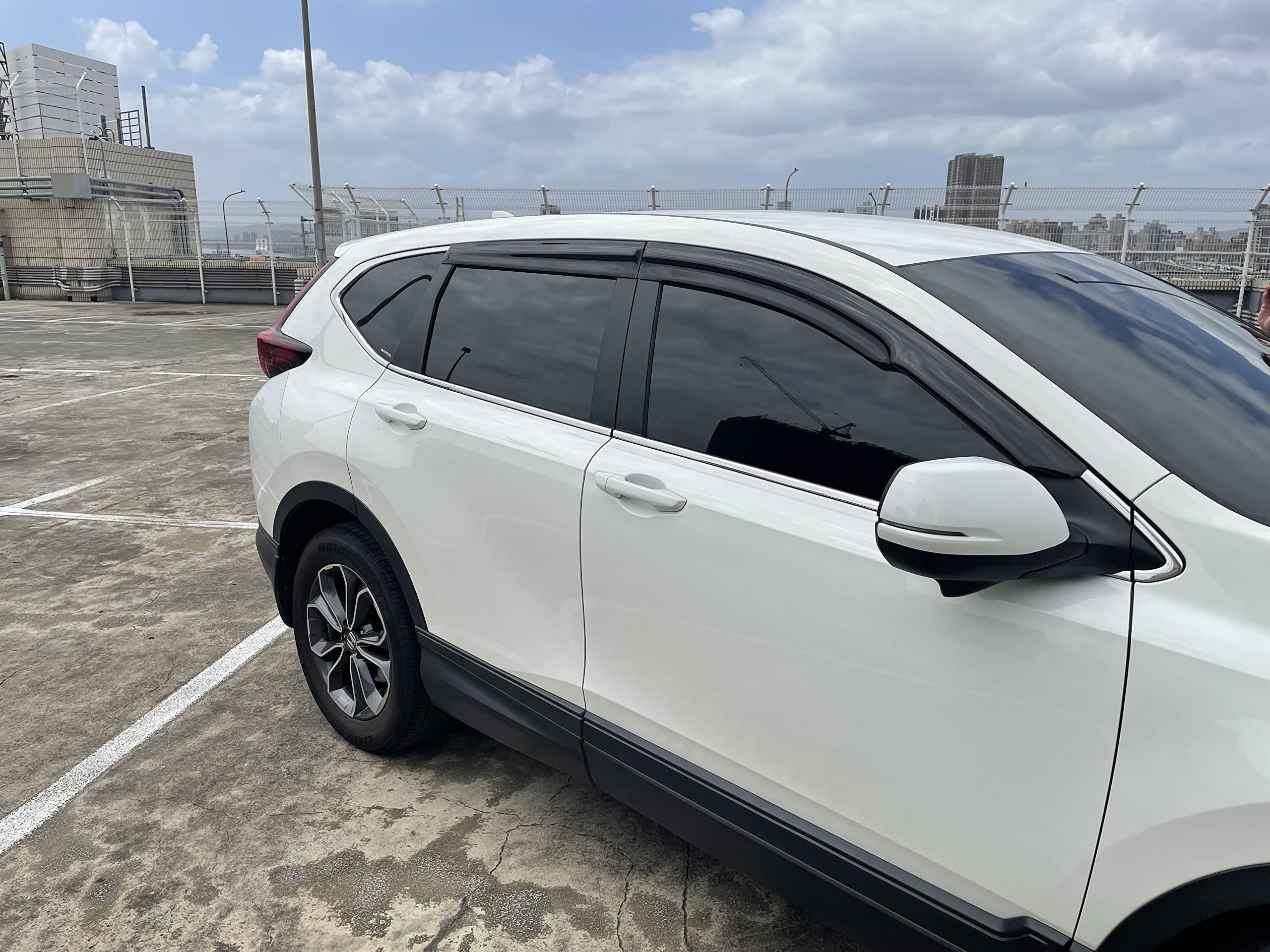 2017-2022 Tape-On Rain Guards For Honda Cr-V Side Window Deflector Visors Lx Ex Ex-L Touring 3D Wavy Jdm Style Crv Vent Shades 2