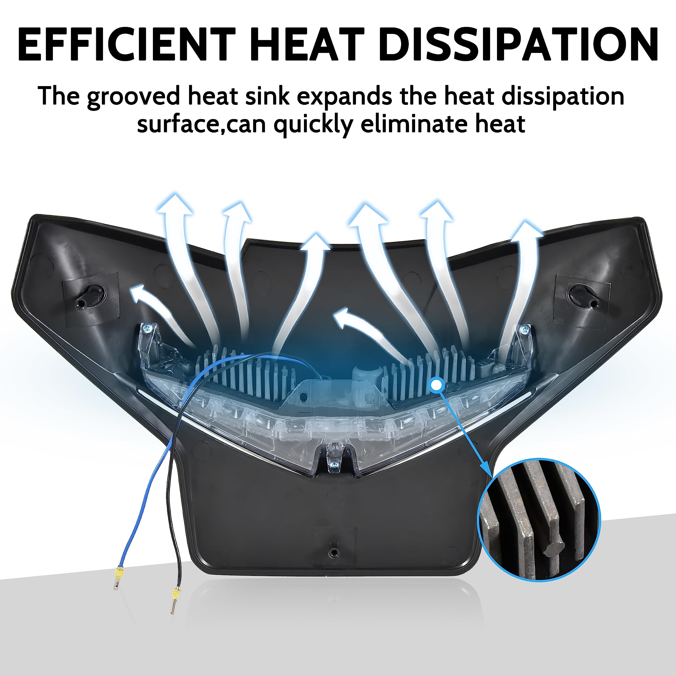 Sautvs Led Auxiliary Light Drl Kit For Can Am Ryker, Black Hood Panel With Daytime Running Light For Can-Am Ryker 600 900 Sport & Rally Edition All Models Accessories (Replace #219400848#219401075)