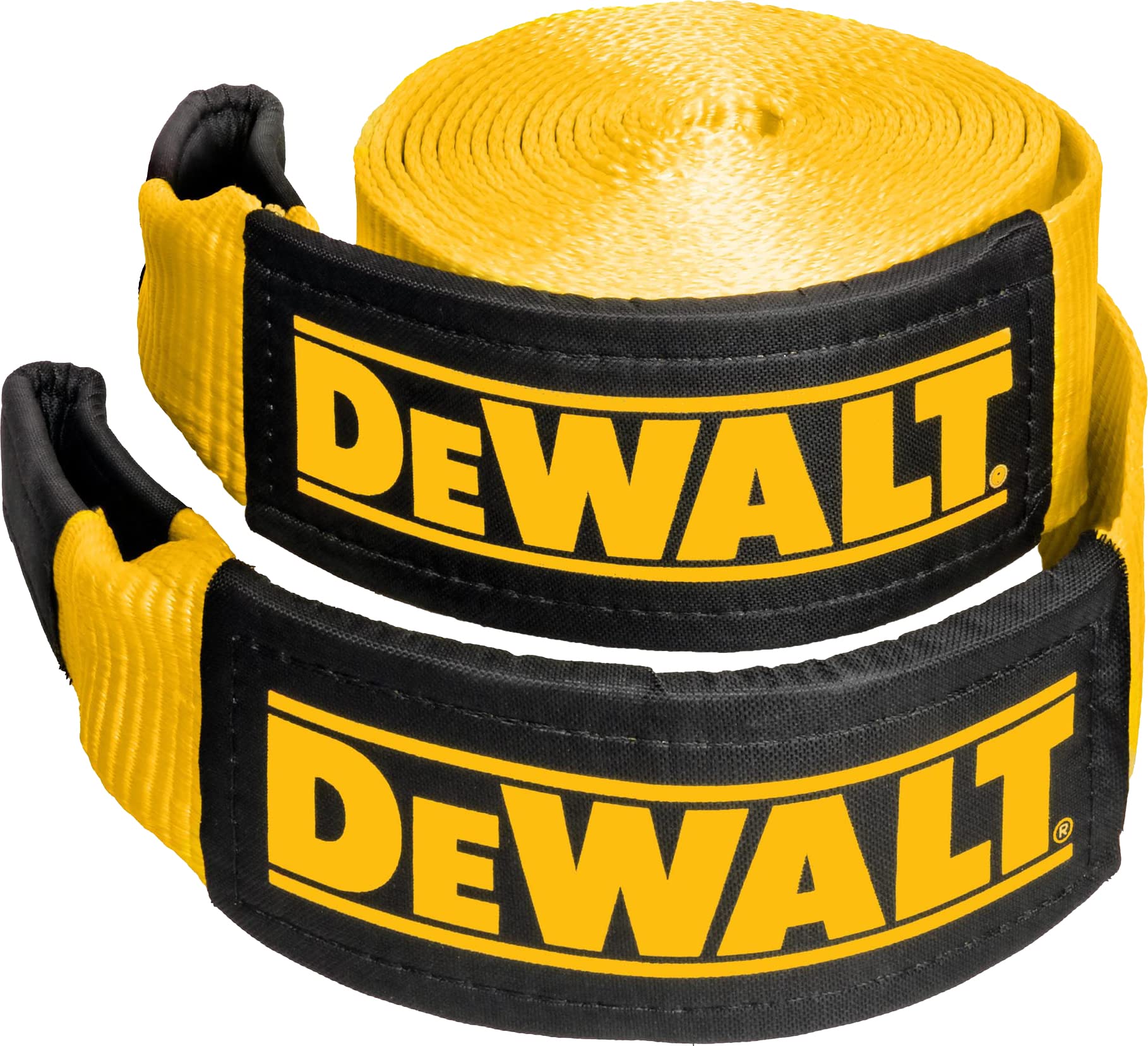 DEWALT DXBC40000 Black/Yellow 4 x 30' Recovery Tow Strap - 13,333 lb Safe Working Load / 40,000 lb Break Strength