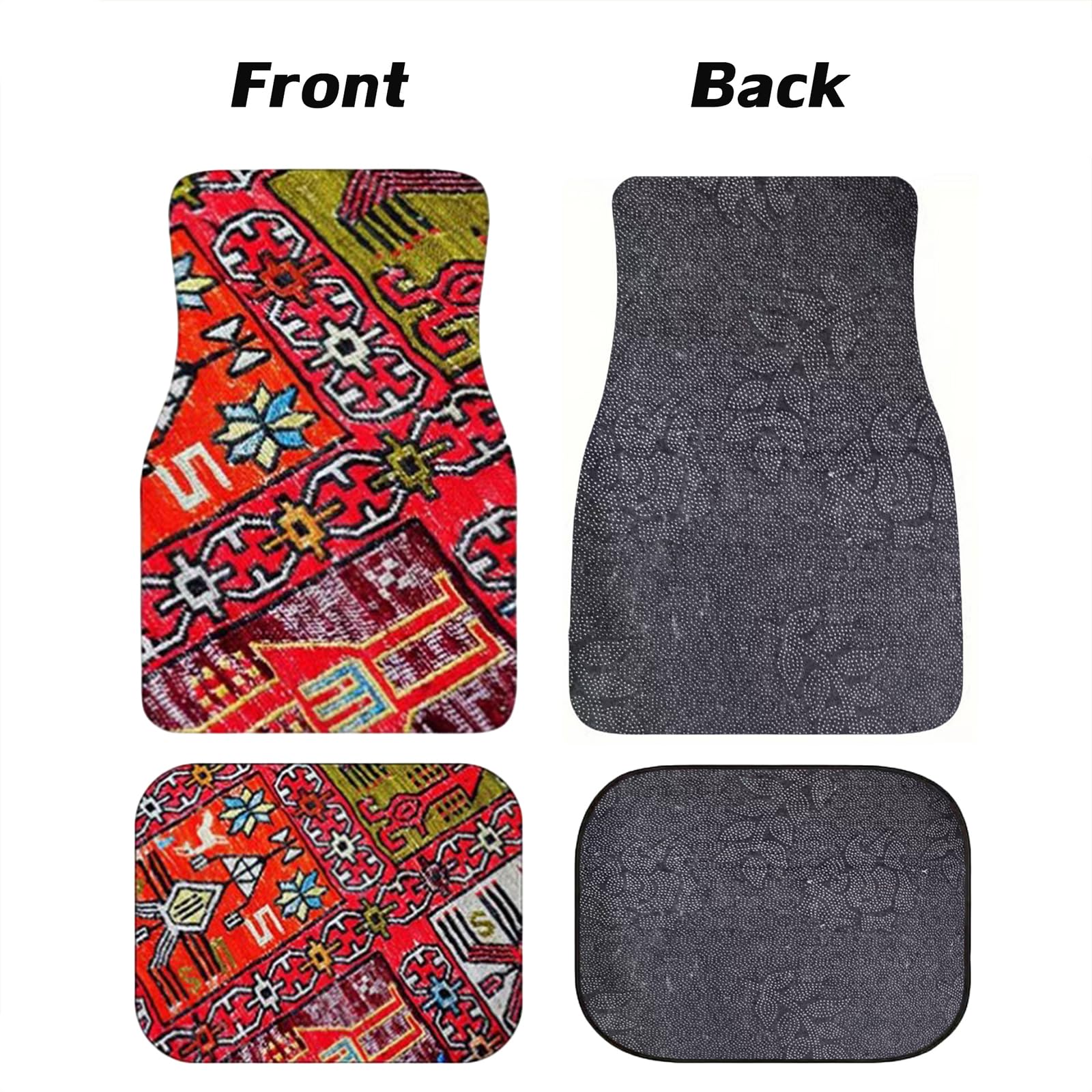 EOHMAK Car Floor Mats Non-Slip Automotive Floor Mats All-Weather Front Rear Car Floor Foot Mat Sets of 4 Pieces Foot Mats Rugs C