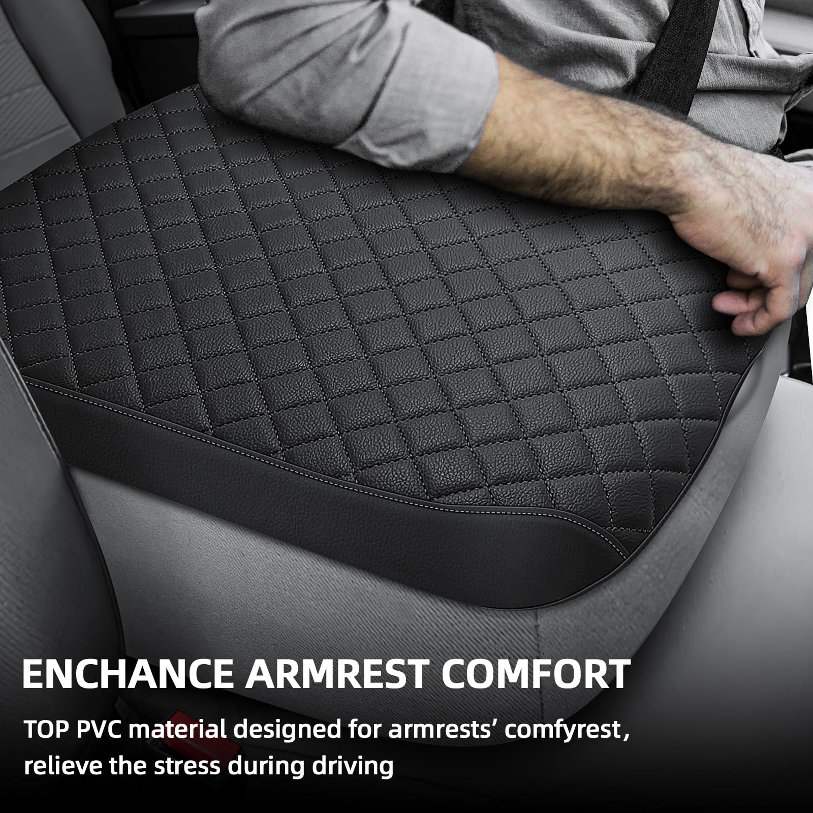 GAWAF Center Console Cover Fit for 2002-2012 Ram 1500 2500 3500 Jump Seat Console, Comfortable Armrest Cover Protector Customize