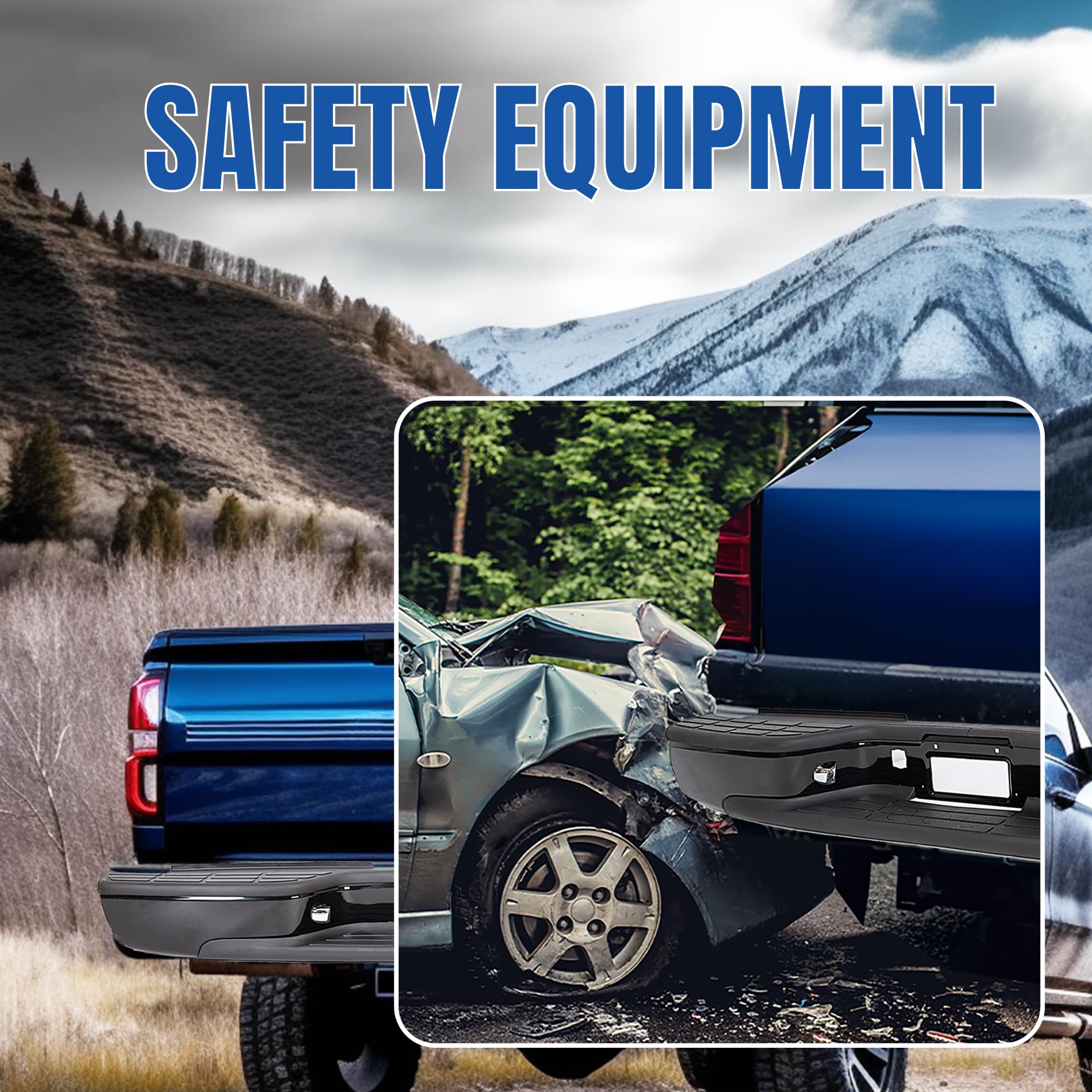 KUAFU Rear Step Bumper Compatible With 1999-2007 Chevy Chevrolet Silverado GMC Sierra 1500 2500 Classic Replacement for GM110312