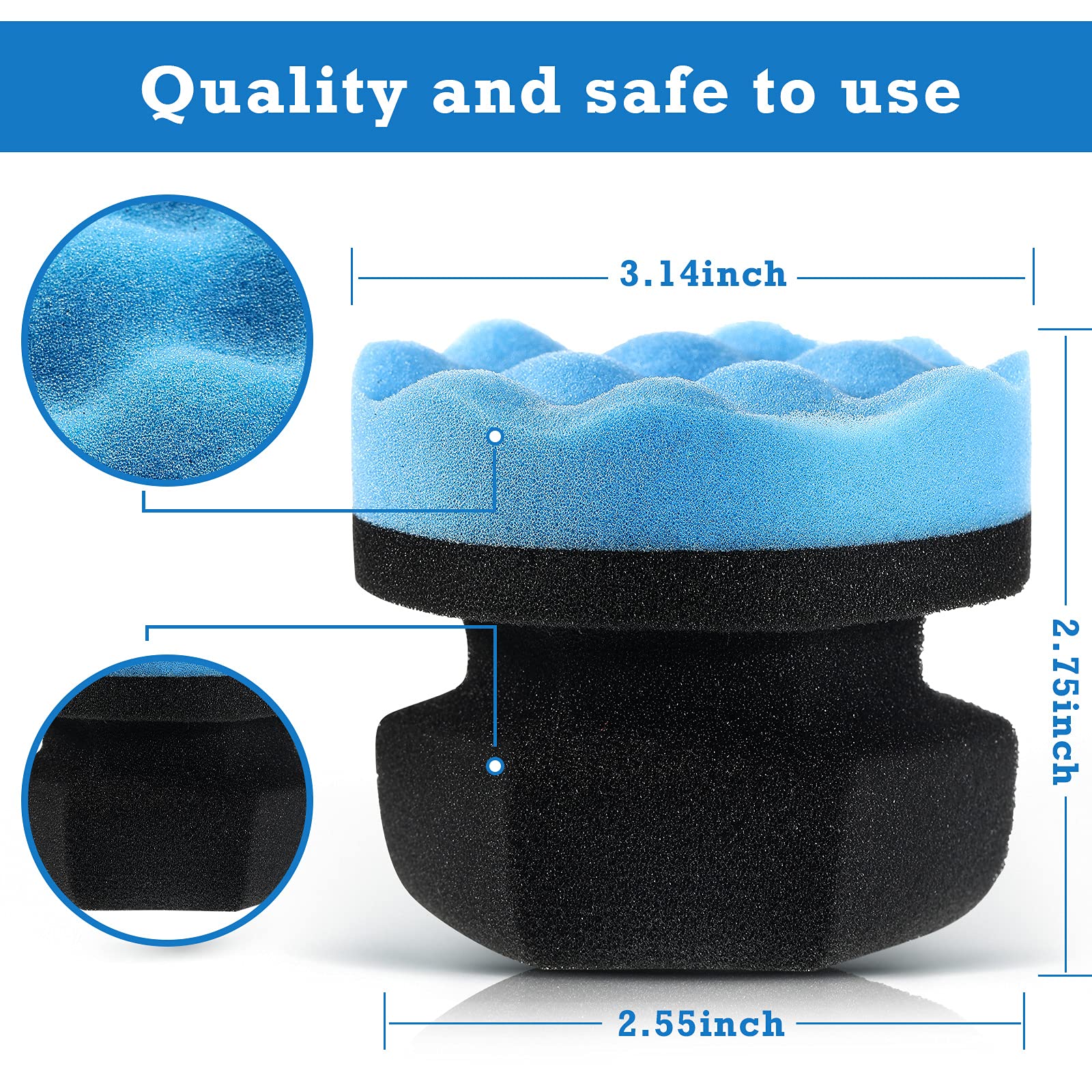 3 Pieces Tire Shine Applicator Pads - Dressing Sponge Foam Gel Wet Car Detailing Reusable Cleaning Supplies (Black, Red, Blue, 3